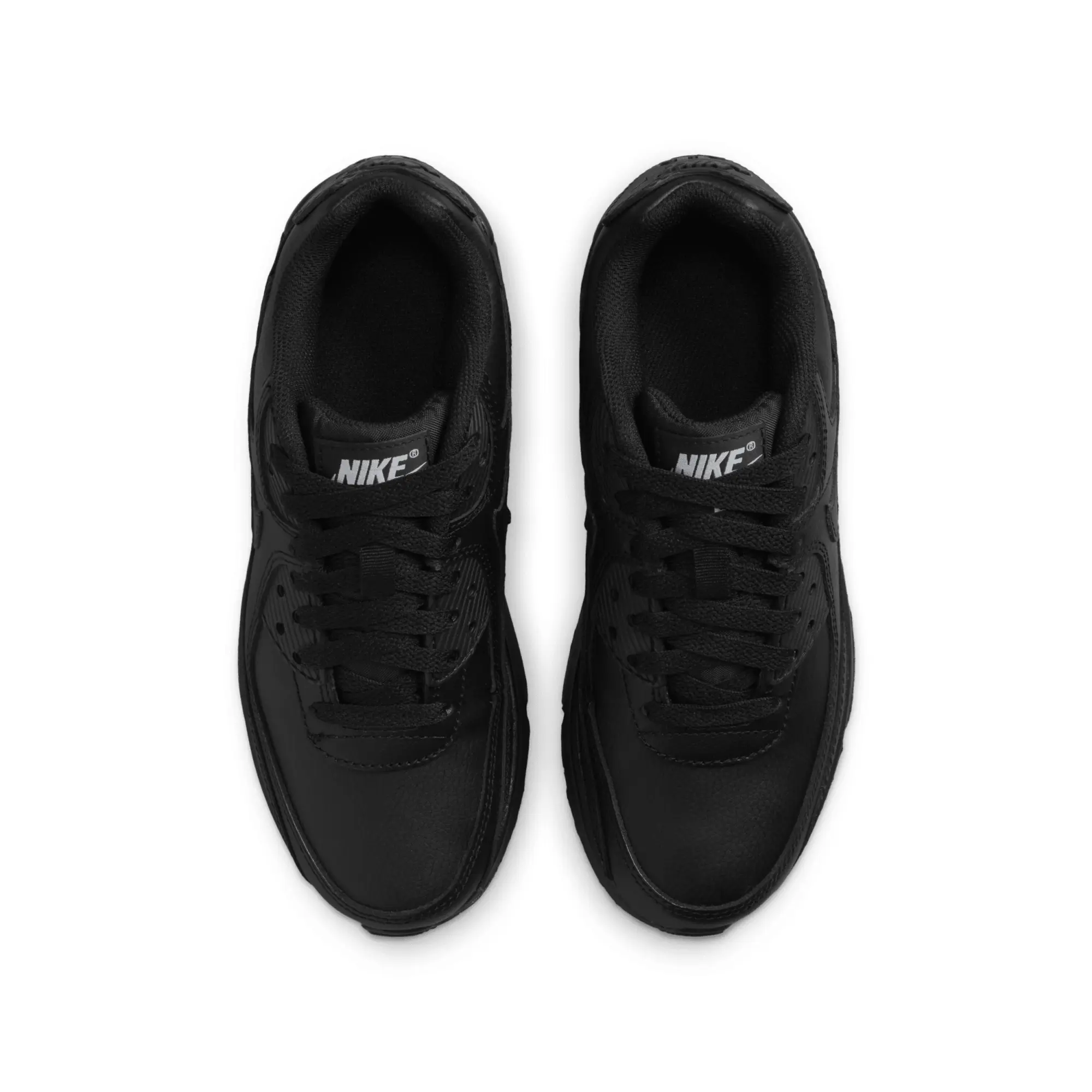 Nike Air Max 90 Big Kids' Shoes Black/Black-Black-White - ['Black']