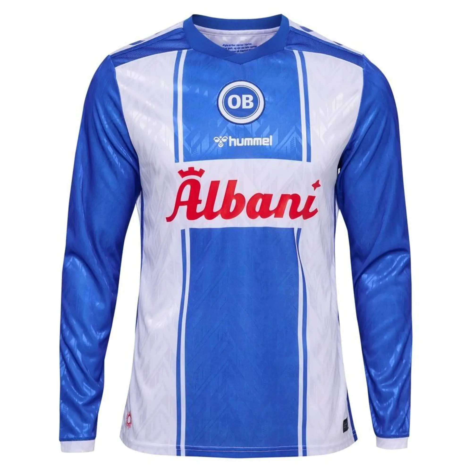 Hummel Odense Boldklub Home Shirt 2024/25 Long Sleeves - ['White', 'Blue']