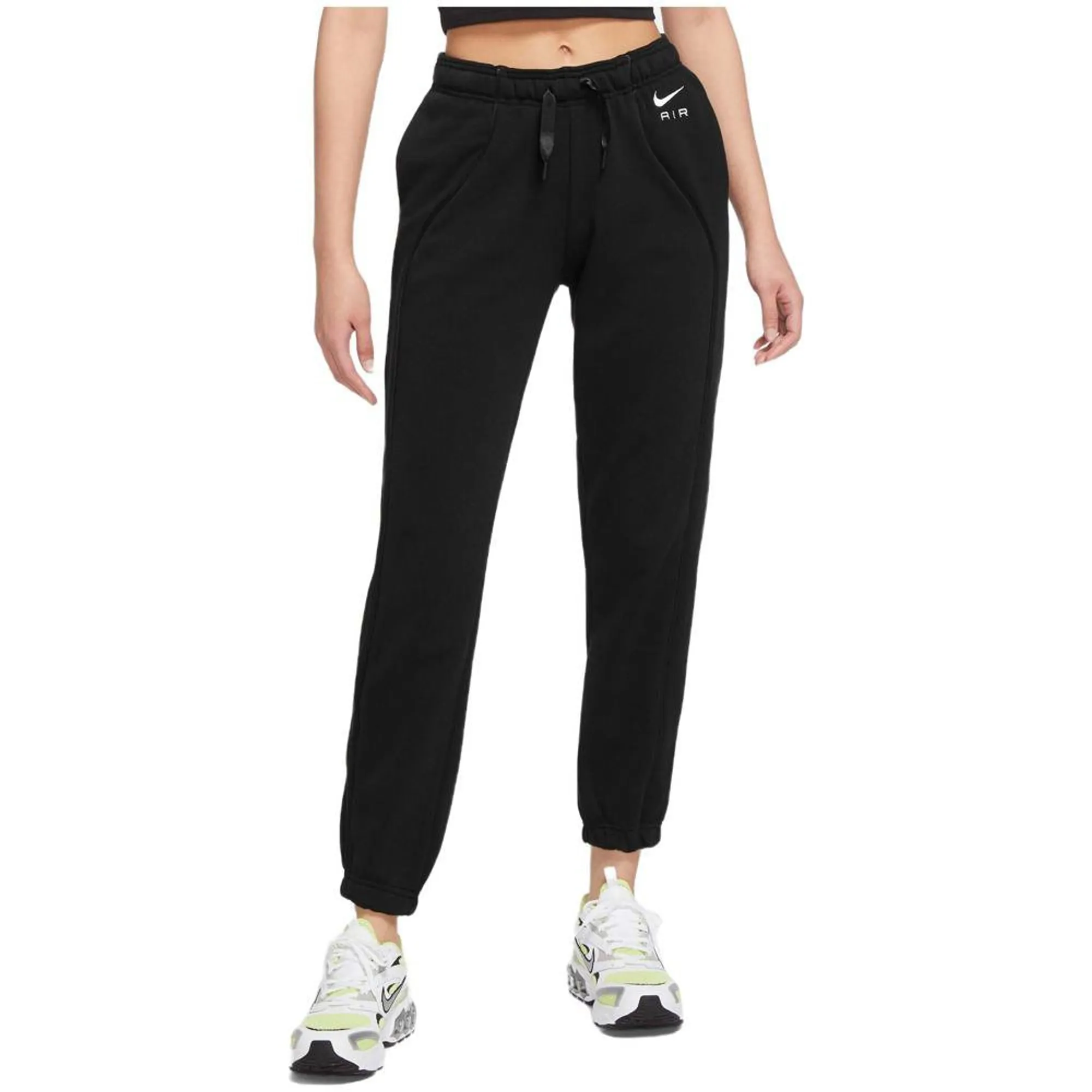 Nike Air Women's Mid-Rise Fleece Joggers - Black
