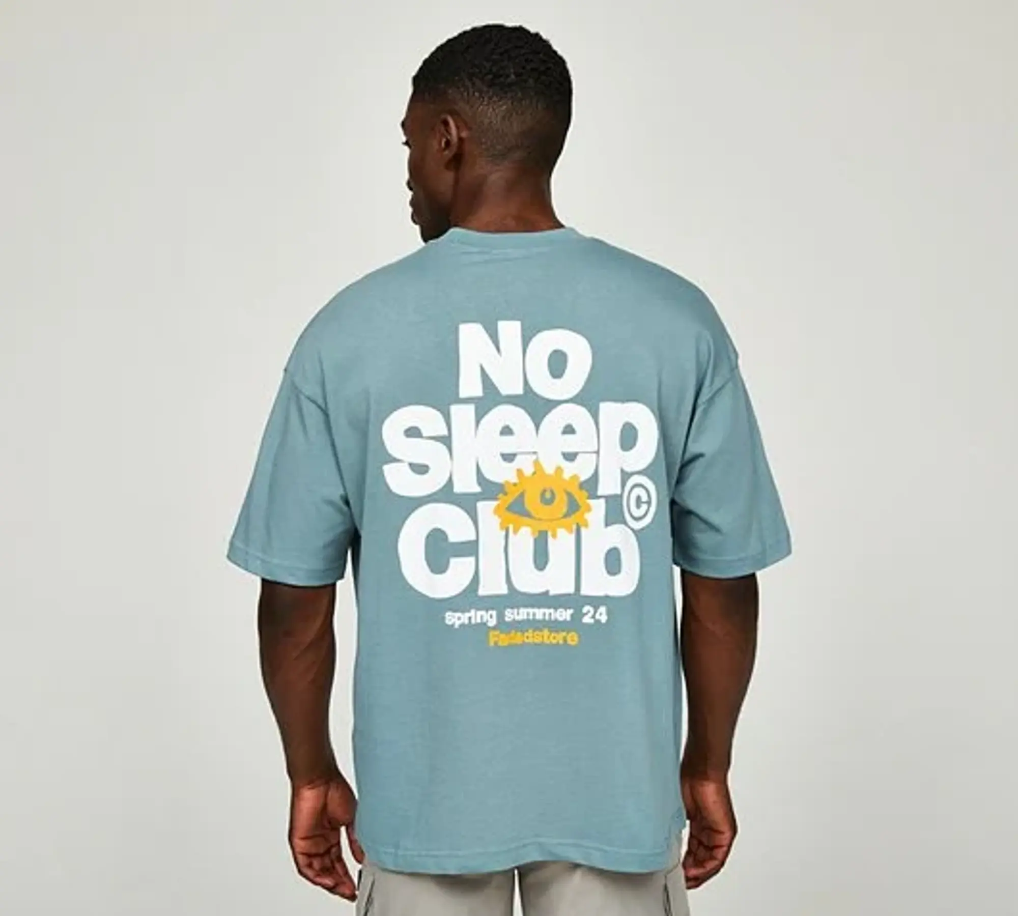 Faded Store No Sleep Club T-Shirt - Blue - Size S - Blue