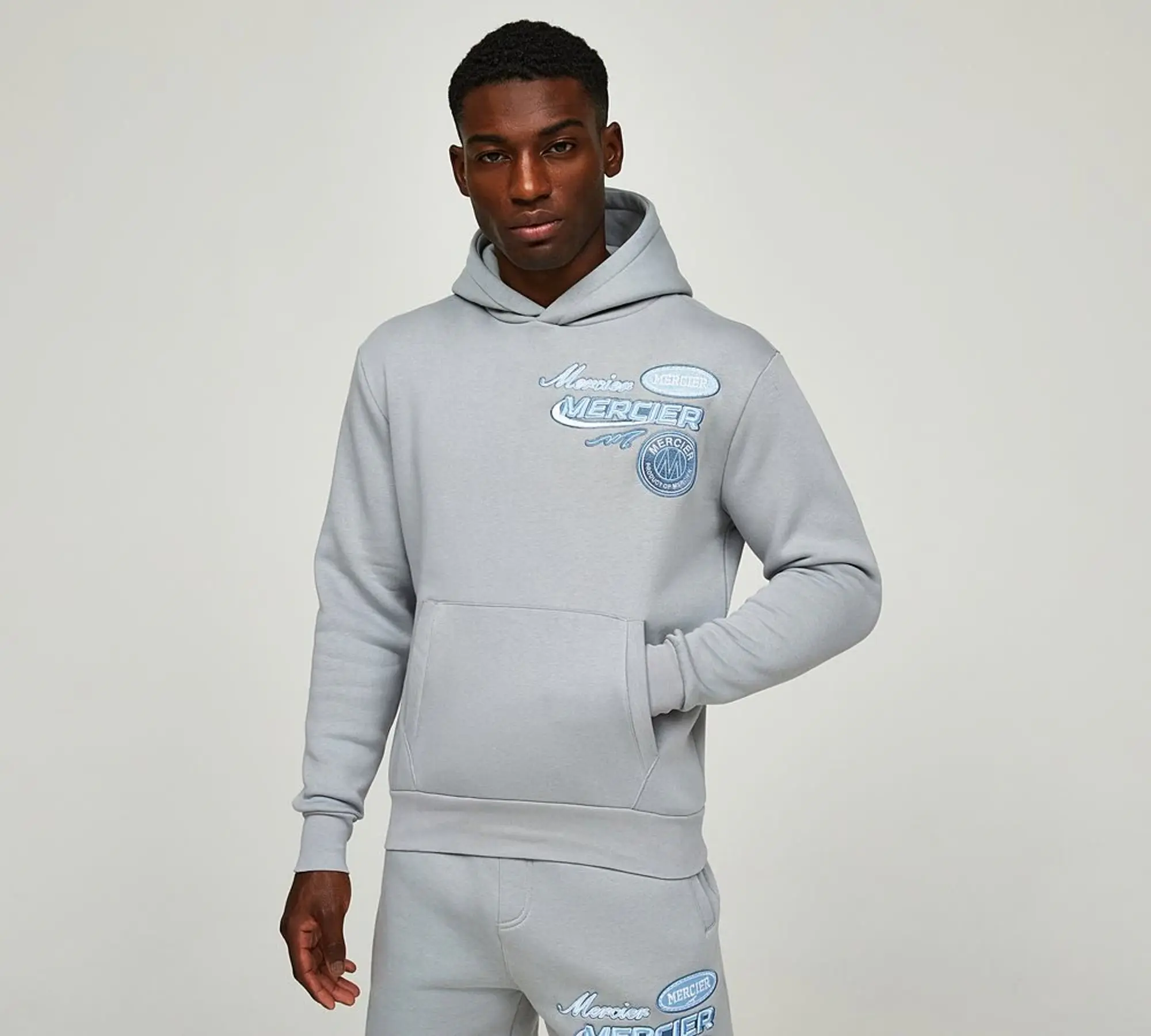 Mercier Racer Badge Overhead Hoodie - Grey - Size XL - Grey