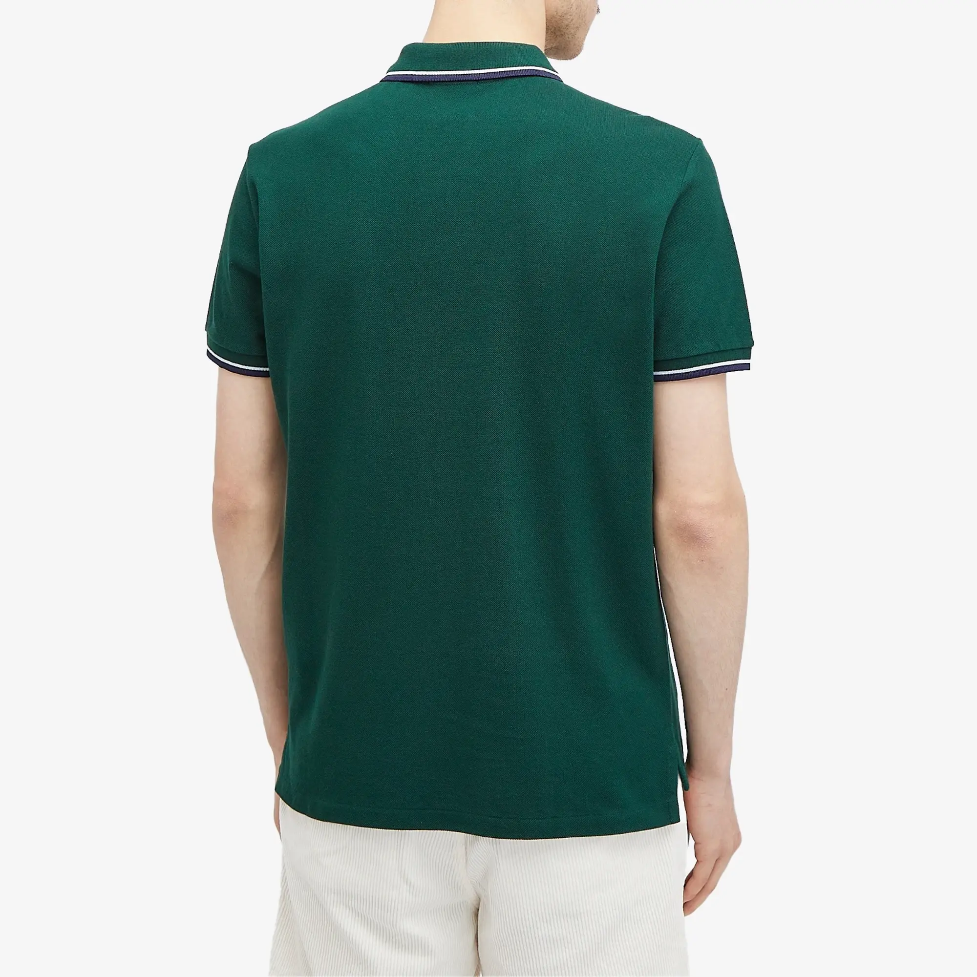 Polo Ralph Lauren Icon Logo Tipped Pique Polo Custom Fit In Dark Green