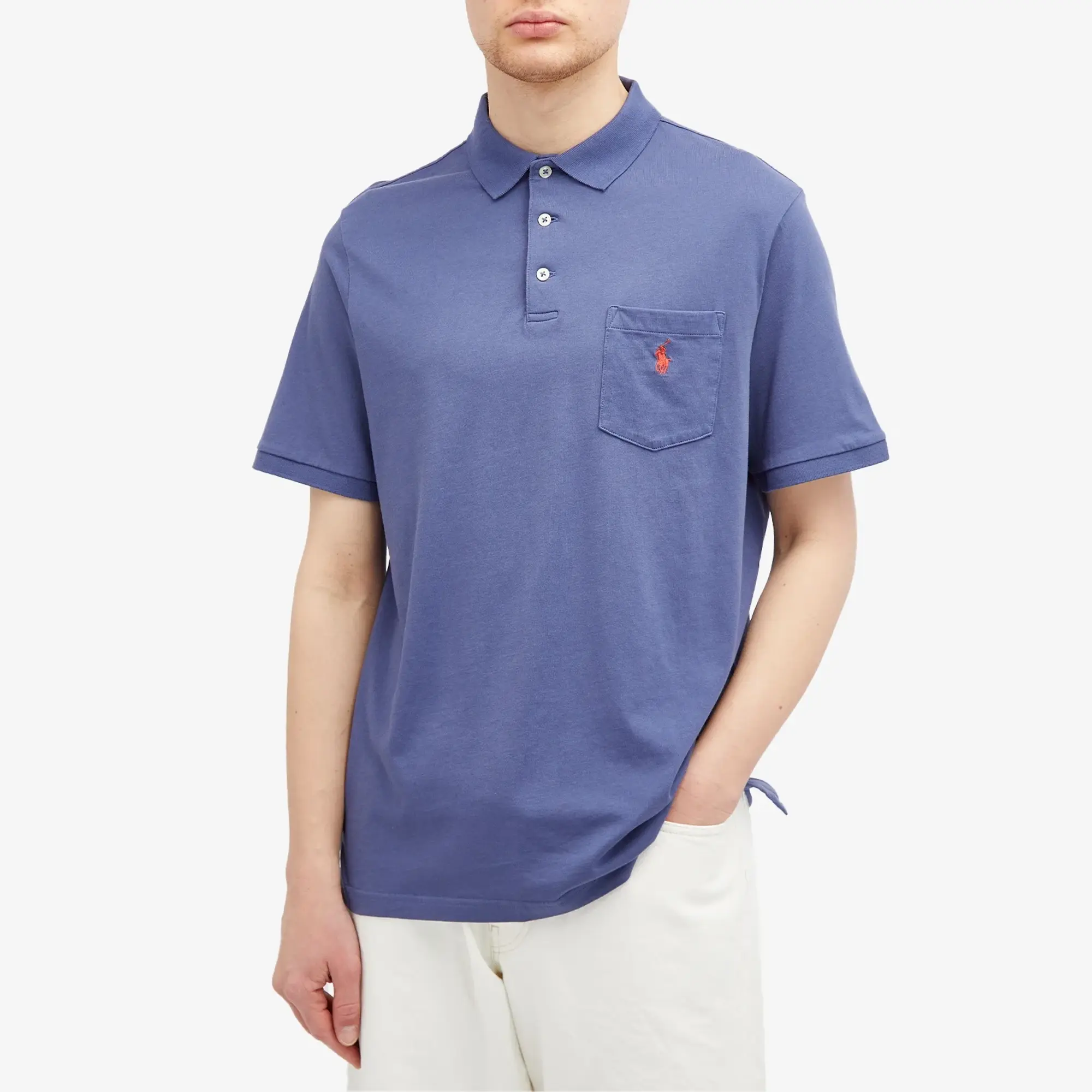 Polo Ralph Lauren  POLO EN JERSEY AVEC POCHE  men's Polo shirt in Blue