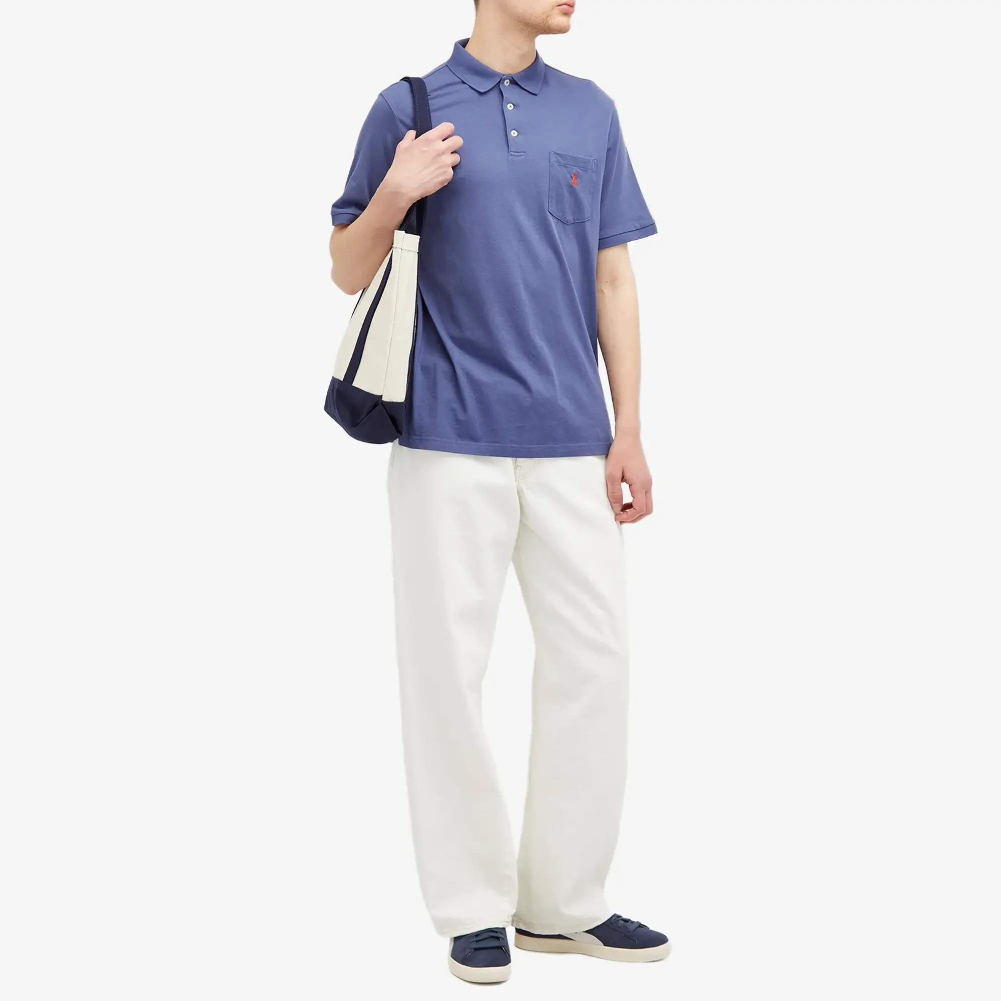 Polo Ralph Lauren  POLO EN JERSEY AVEC POCHE  men's Polo shirt in Blue