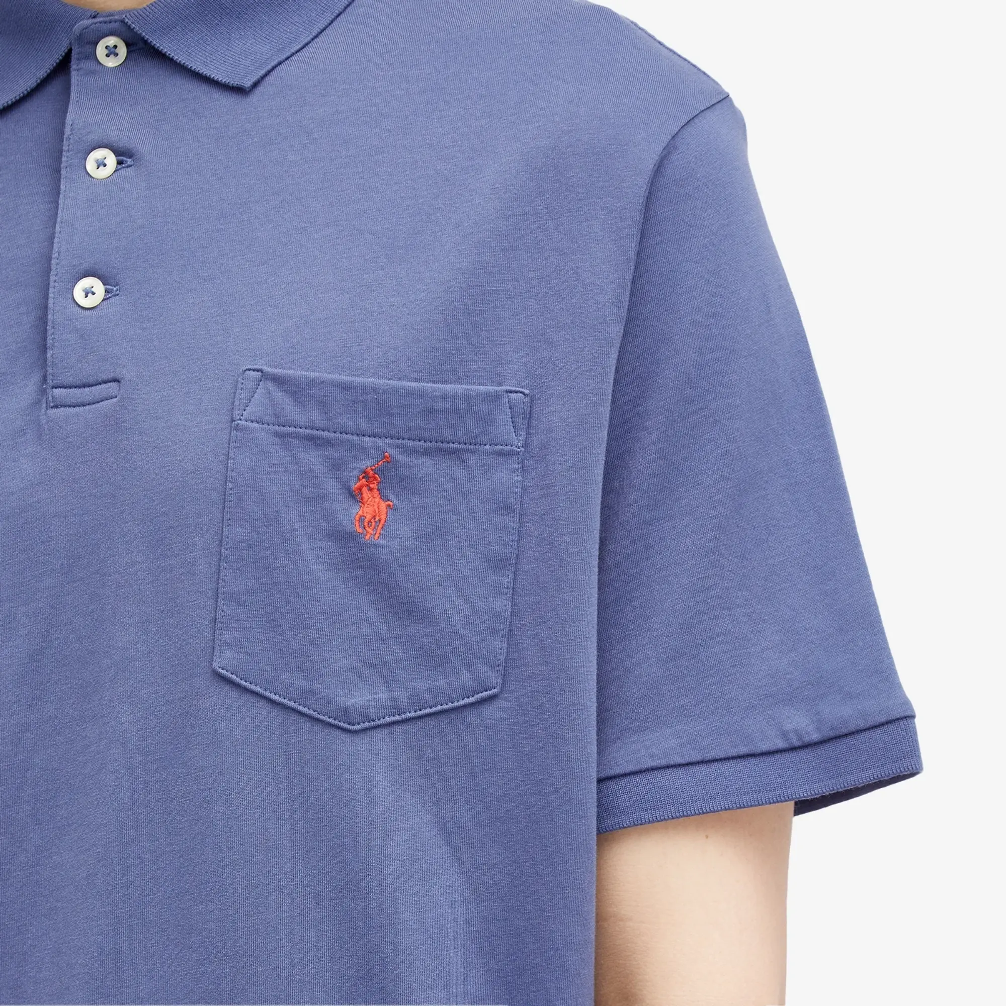 Polo Ralph Lauren  POLO EN JERSEY AVEC POCHE  men's Polo shirt in Blue