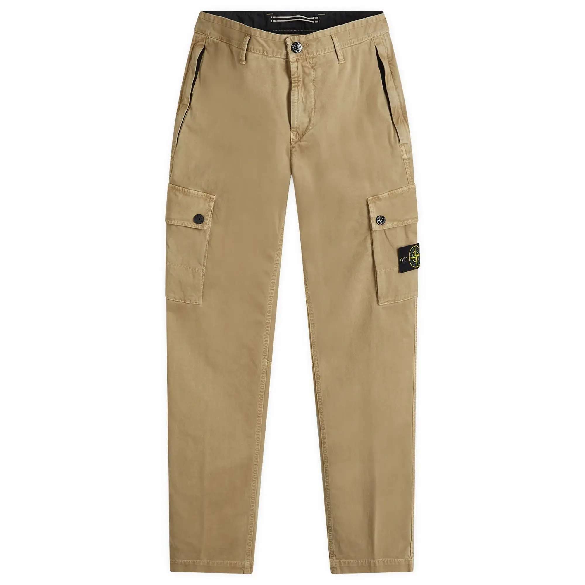 Stone Island Men's Brushed Cotton Canvas Cargo Pants Biscuit