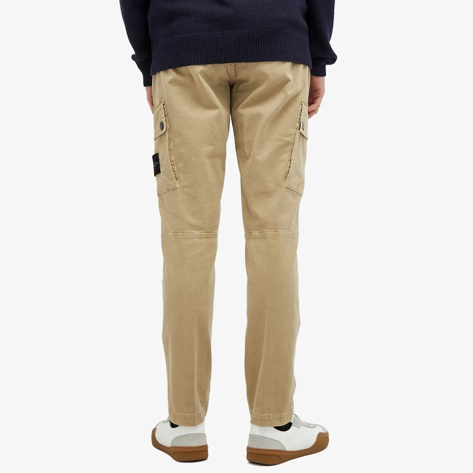 Stone Island Men's Brushed Cotton Canvas Cargo Pants Biscuit