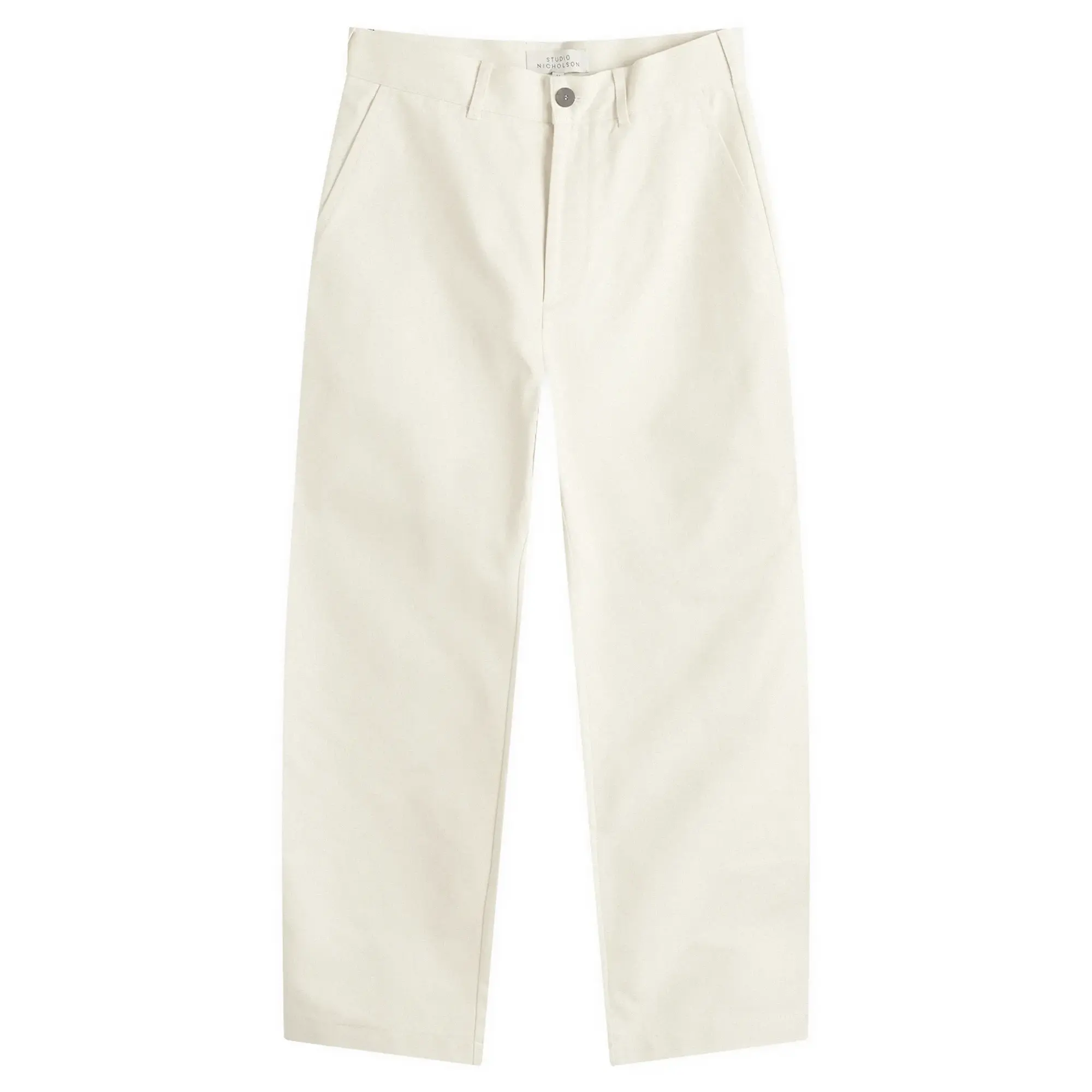 Studio Nicholson Men's Bill Narrow Leg Twill Pants Cream