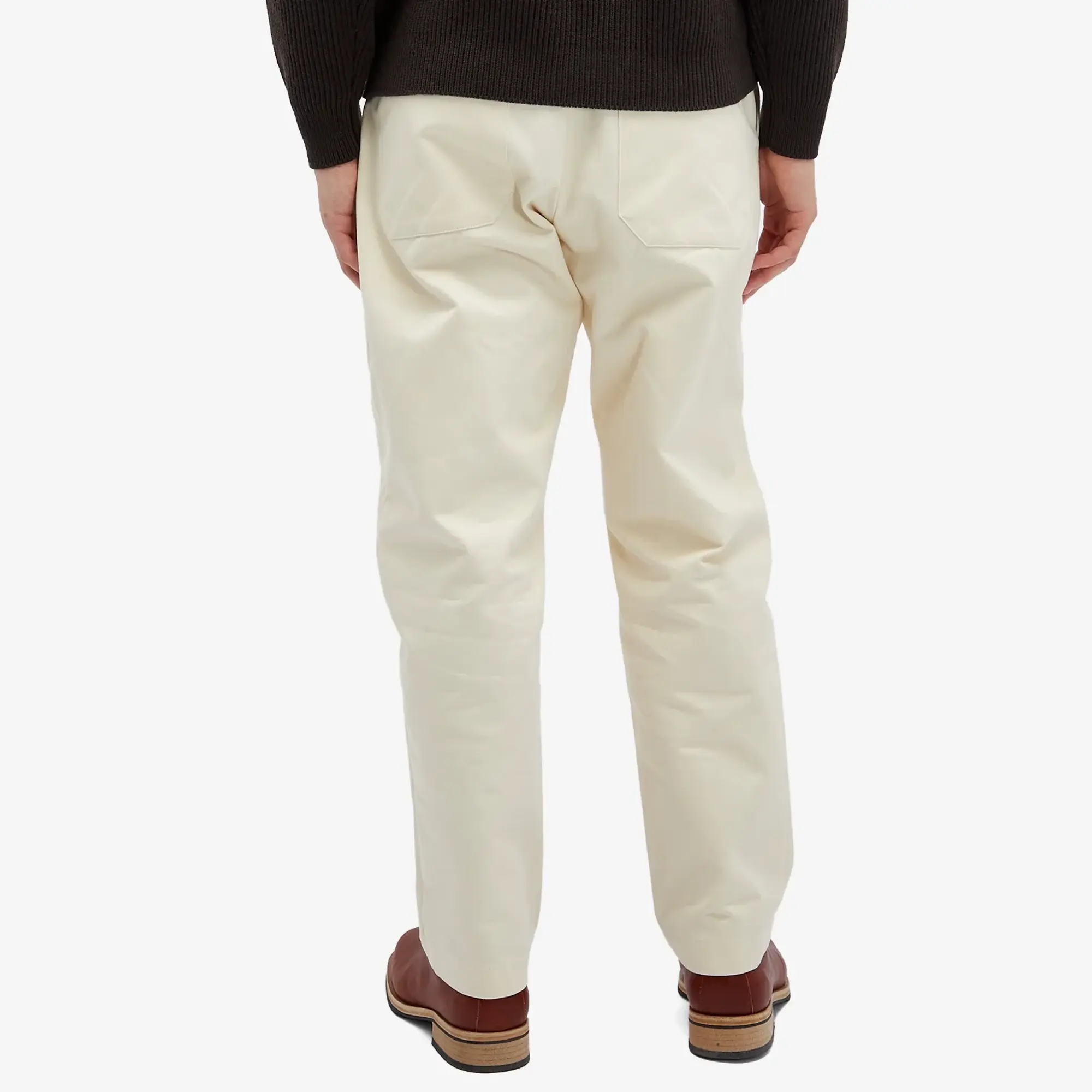 Studio Nicholson Men's Bill Narrow Leg Twill Pants Cream