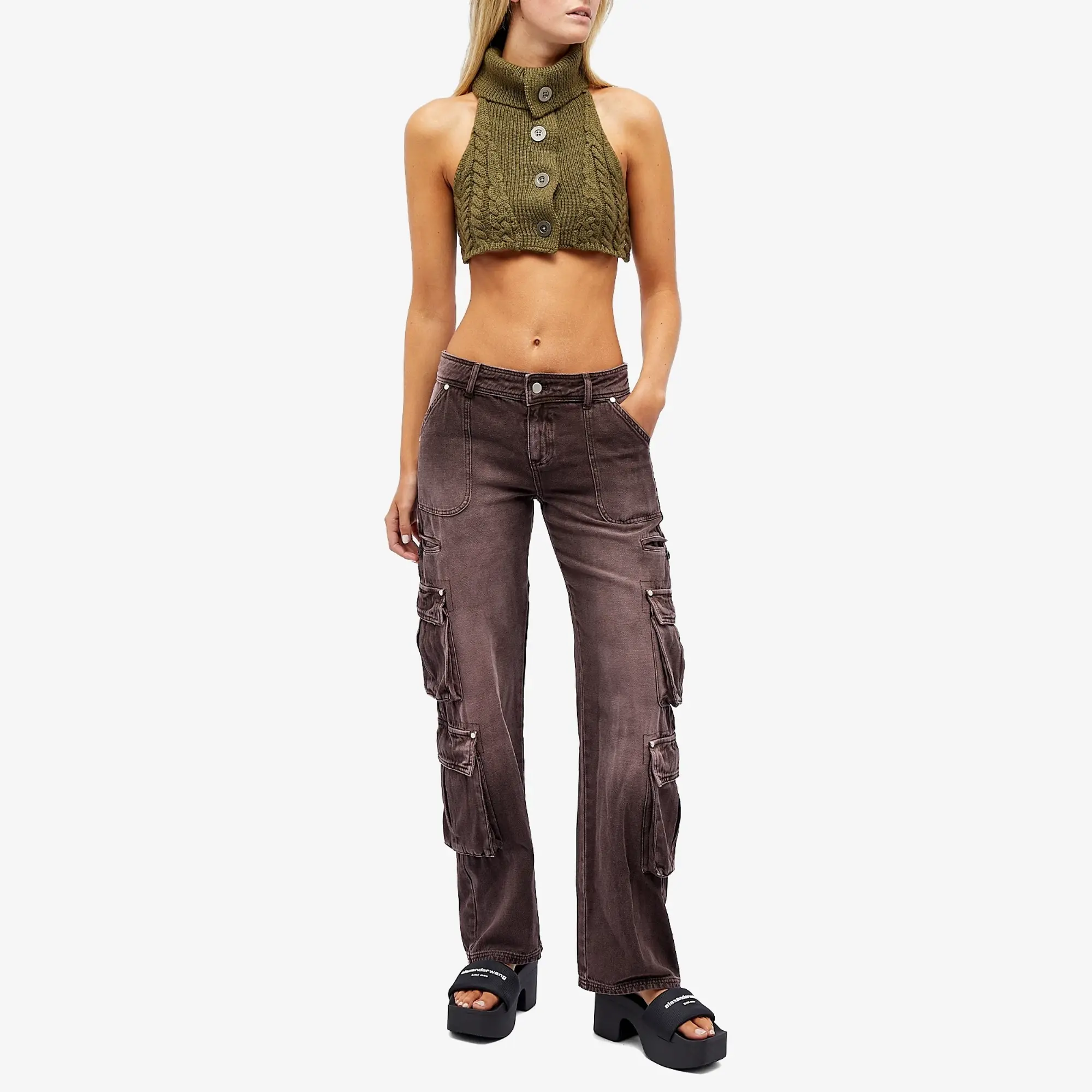 Danielle Guizio Women's Hayes Cargo Pants Café