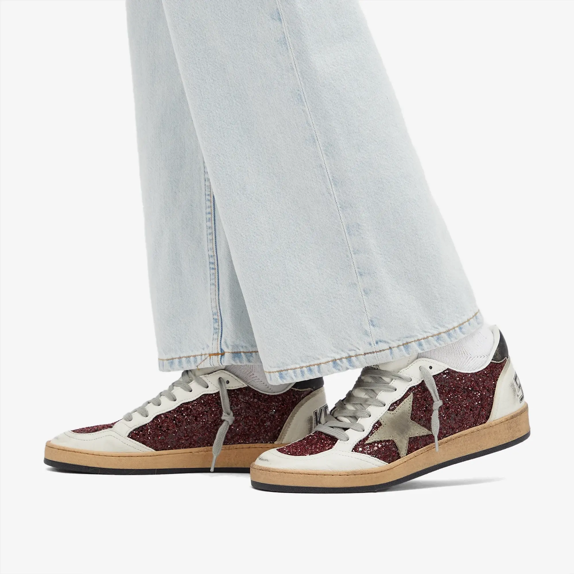 Golden Goose Women's Ballstar Sneaker Bordeaux/White