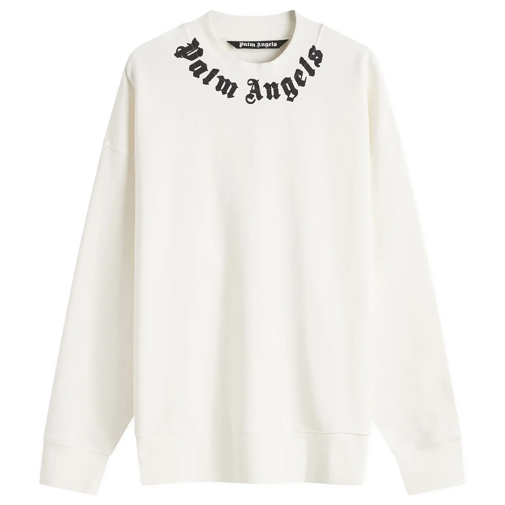 Palm Angels Men's Neck Logo Sweatshirt White