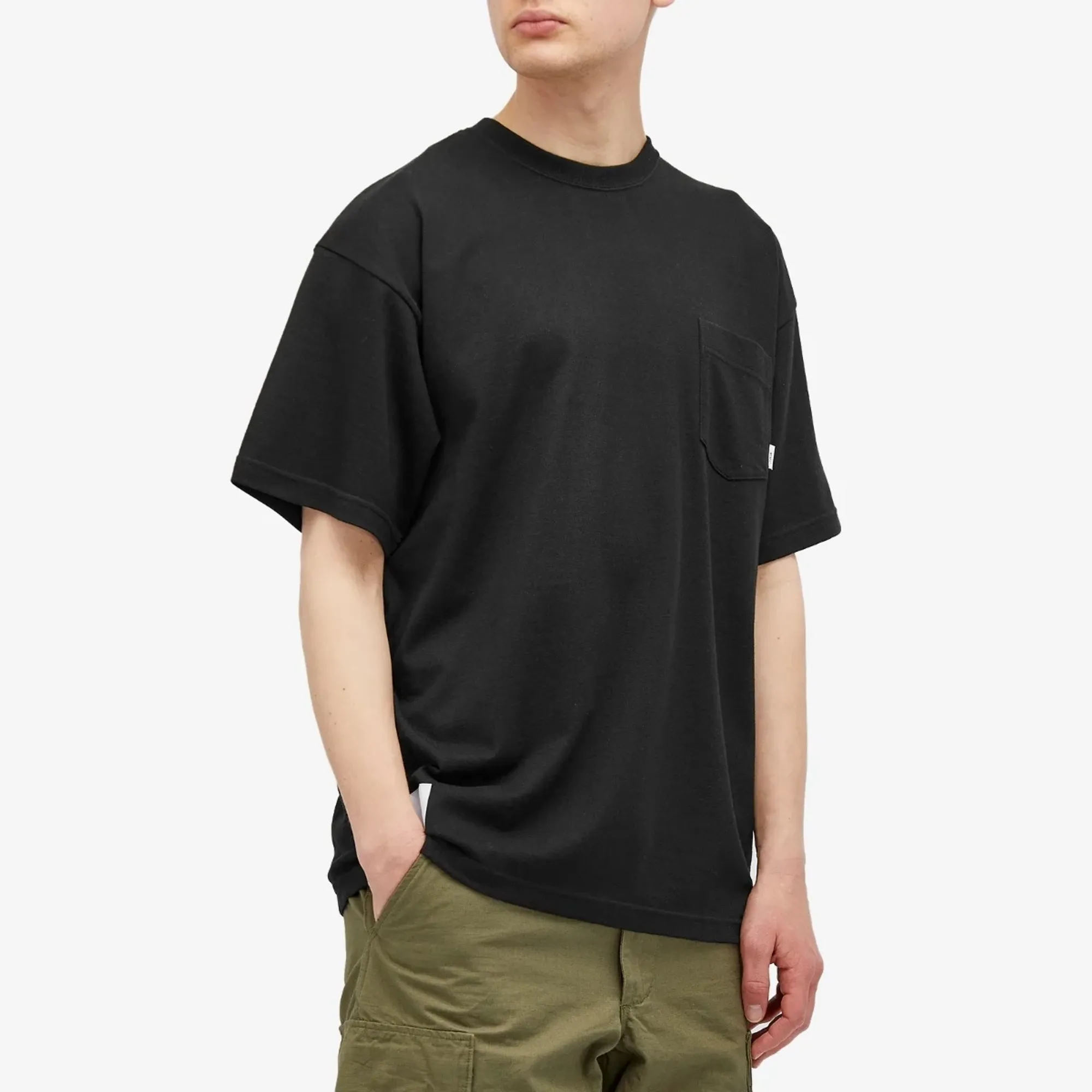 WTAPS Men's 24 Back Print Pocket T-Shirt Black | 241ATDT-CSM24-BLK