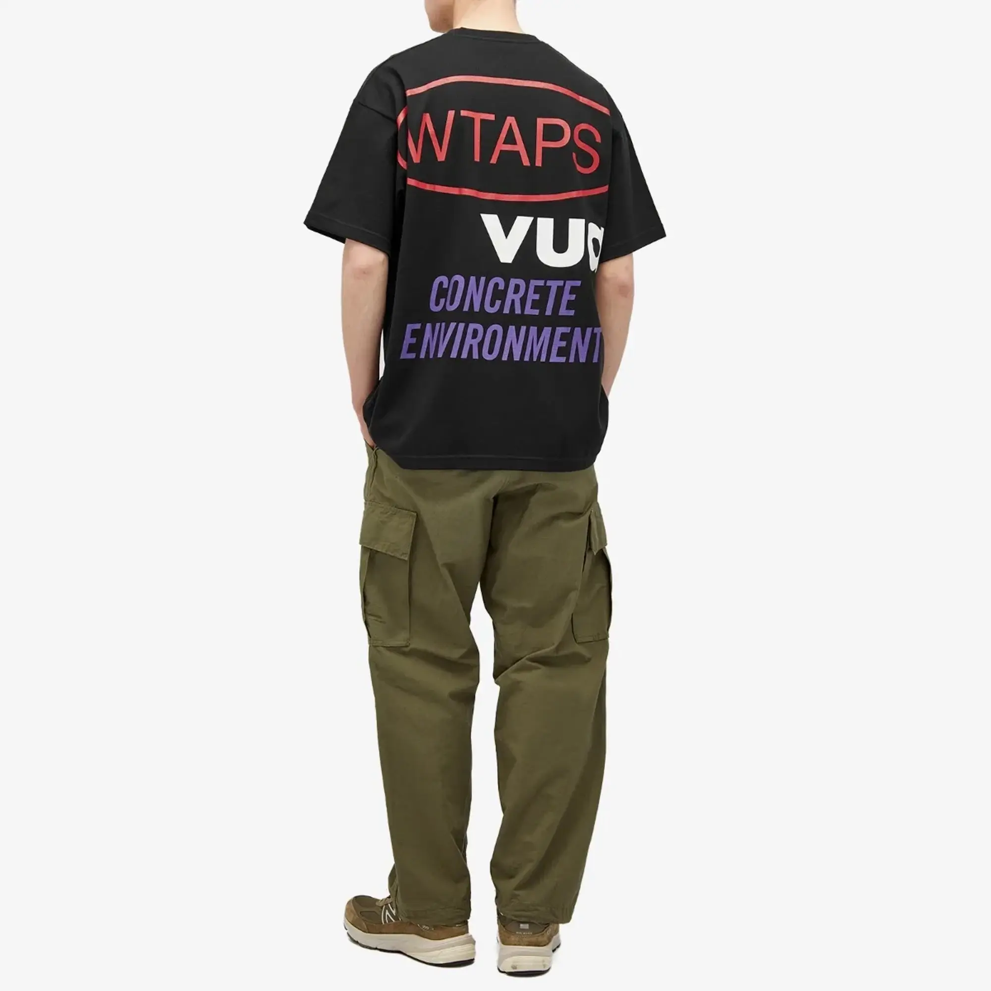 WTAPS Men's 24 Back Print Pocket T-Shirt Black