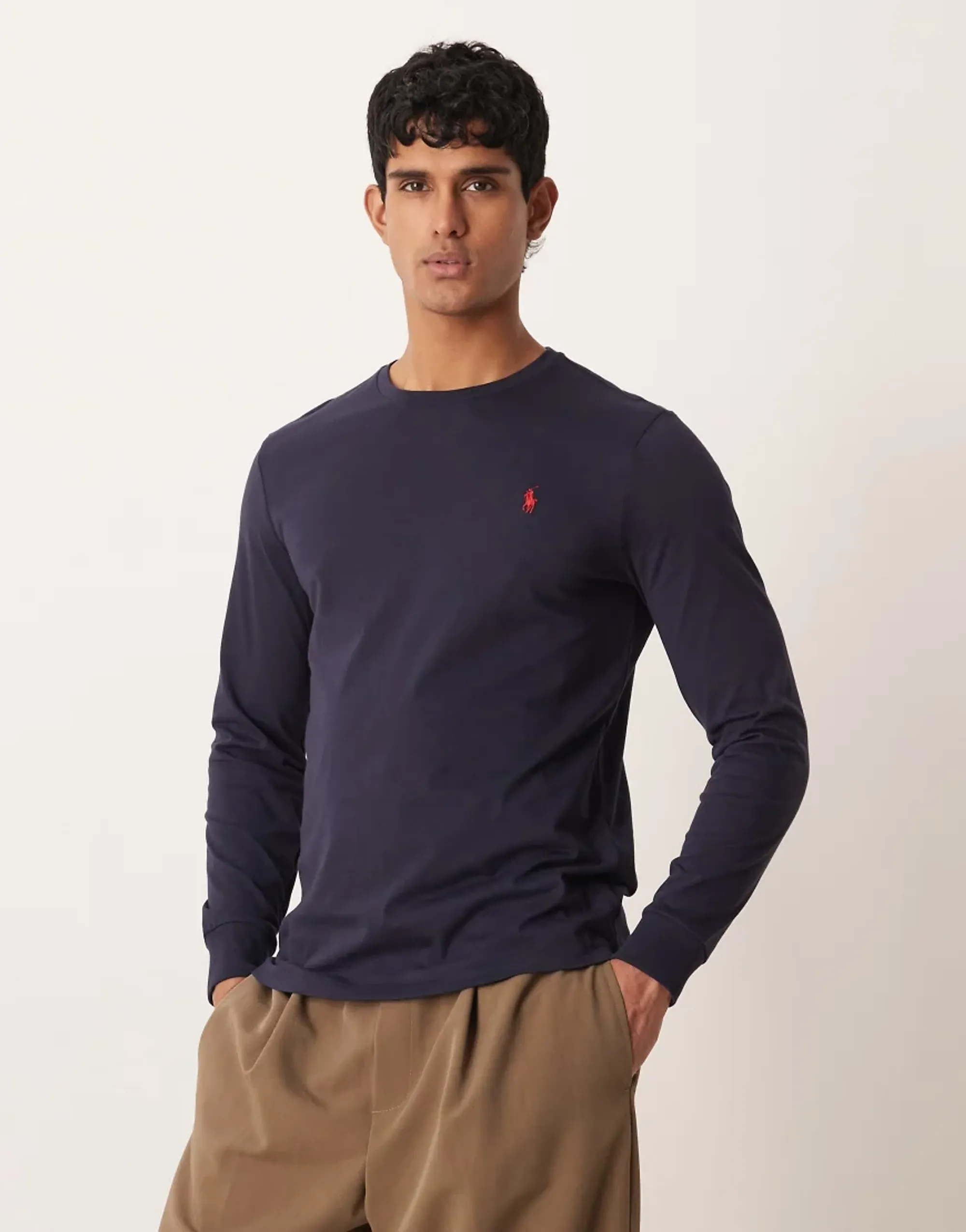 Polo Ralph Lauren icon logo long sleeve top in navy