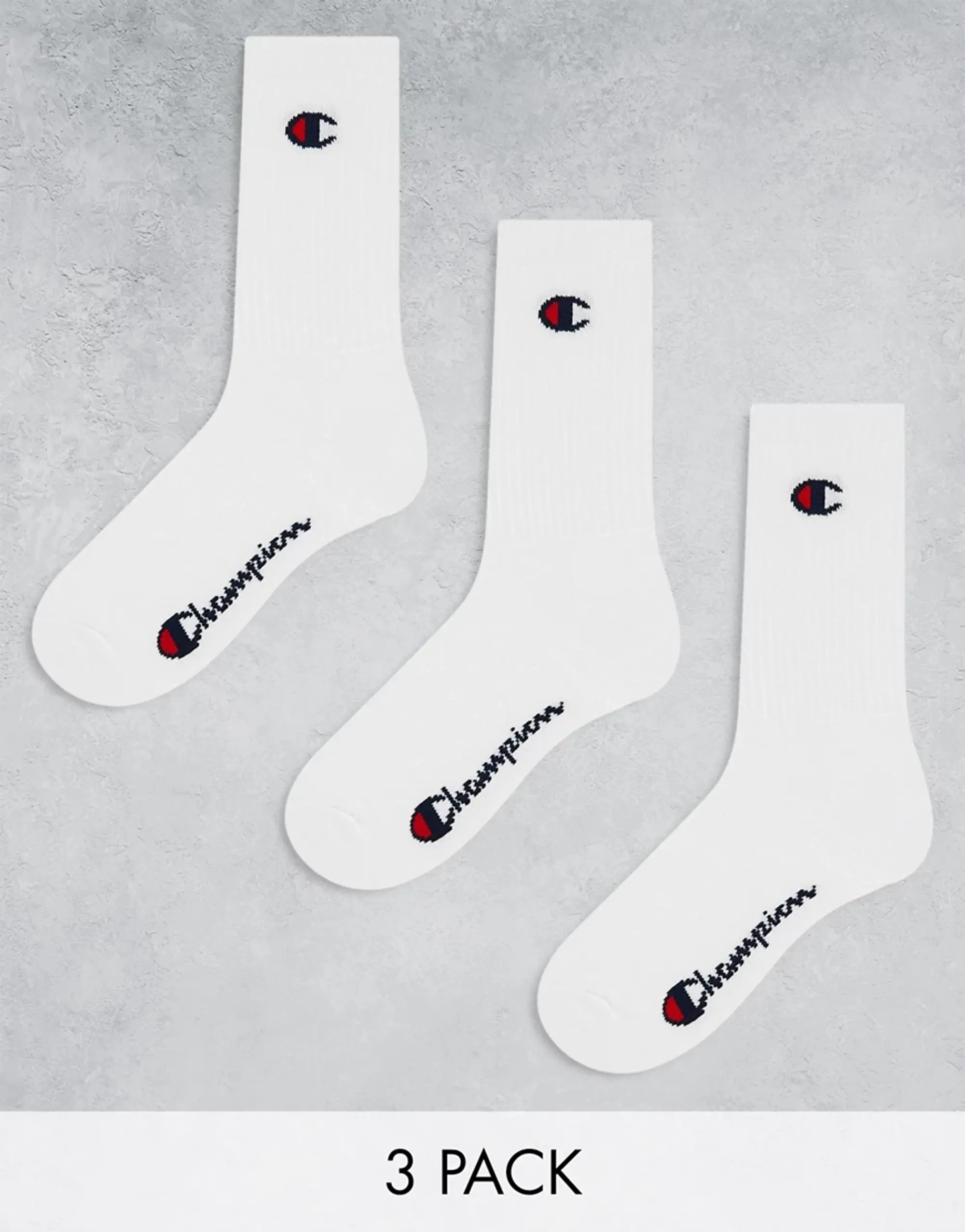 Champion 3 Pack Crew Socks In White