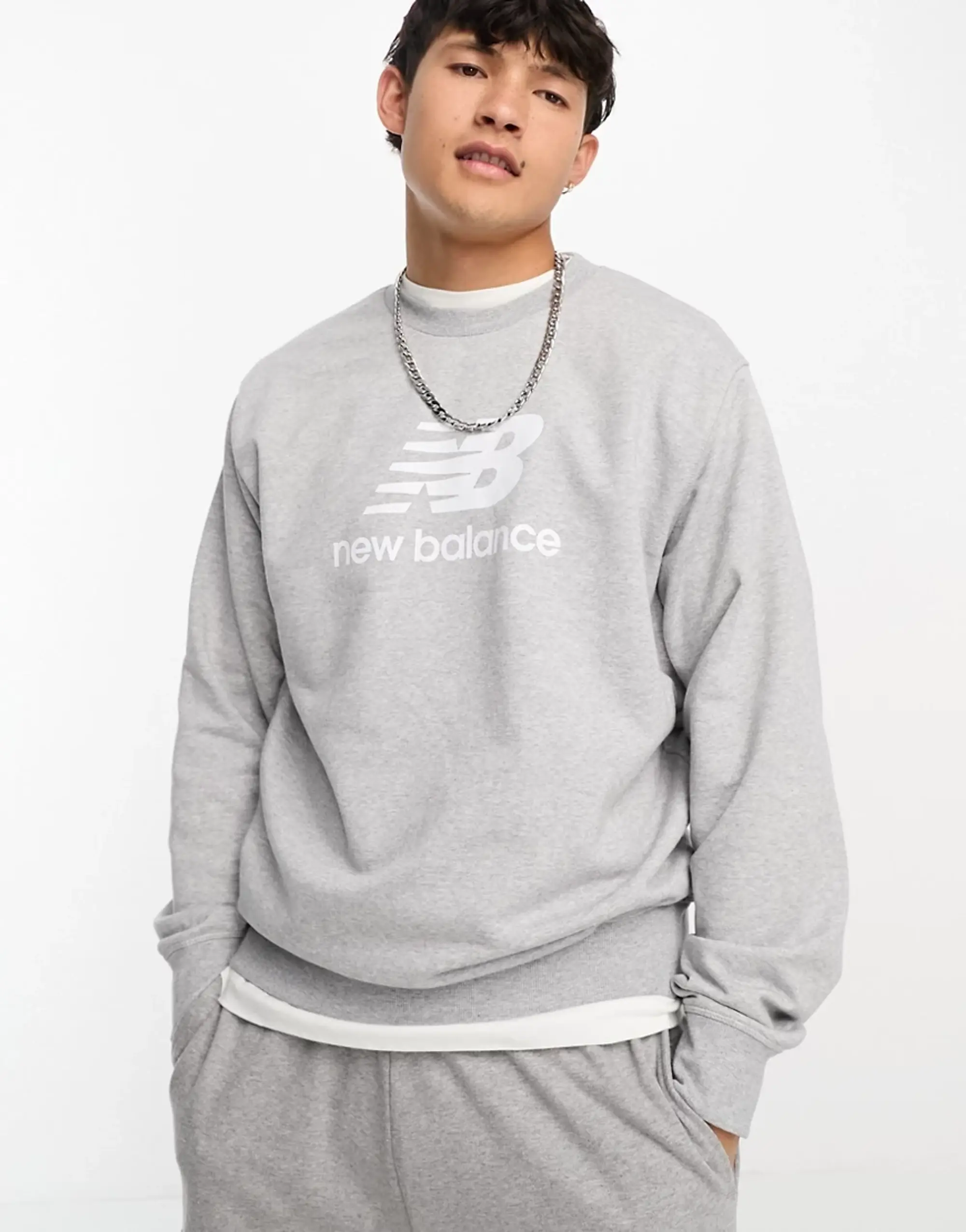 New Balance Essentials Stacked Logo French Terry Sweatshirt