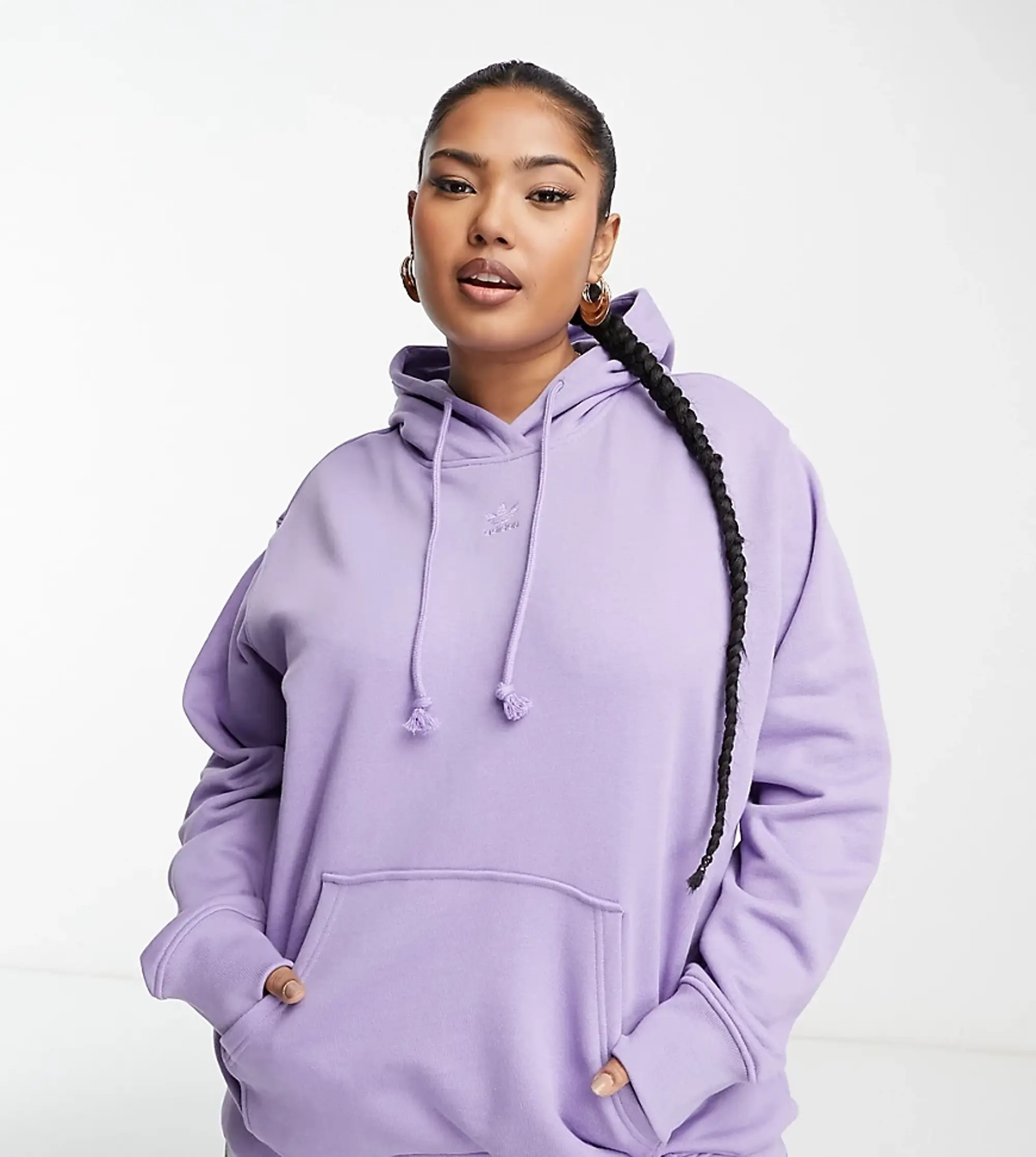 Adidas trefoil hoodie purple on sale