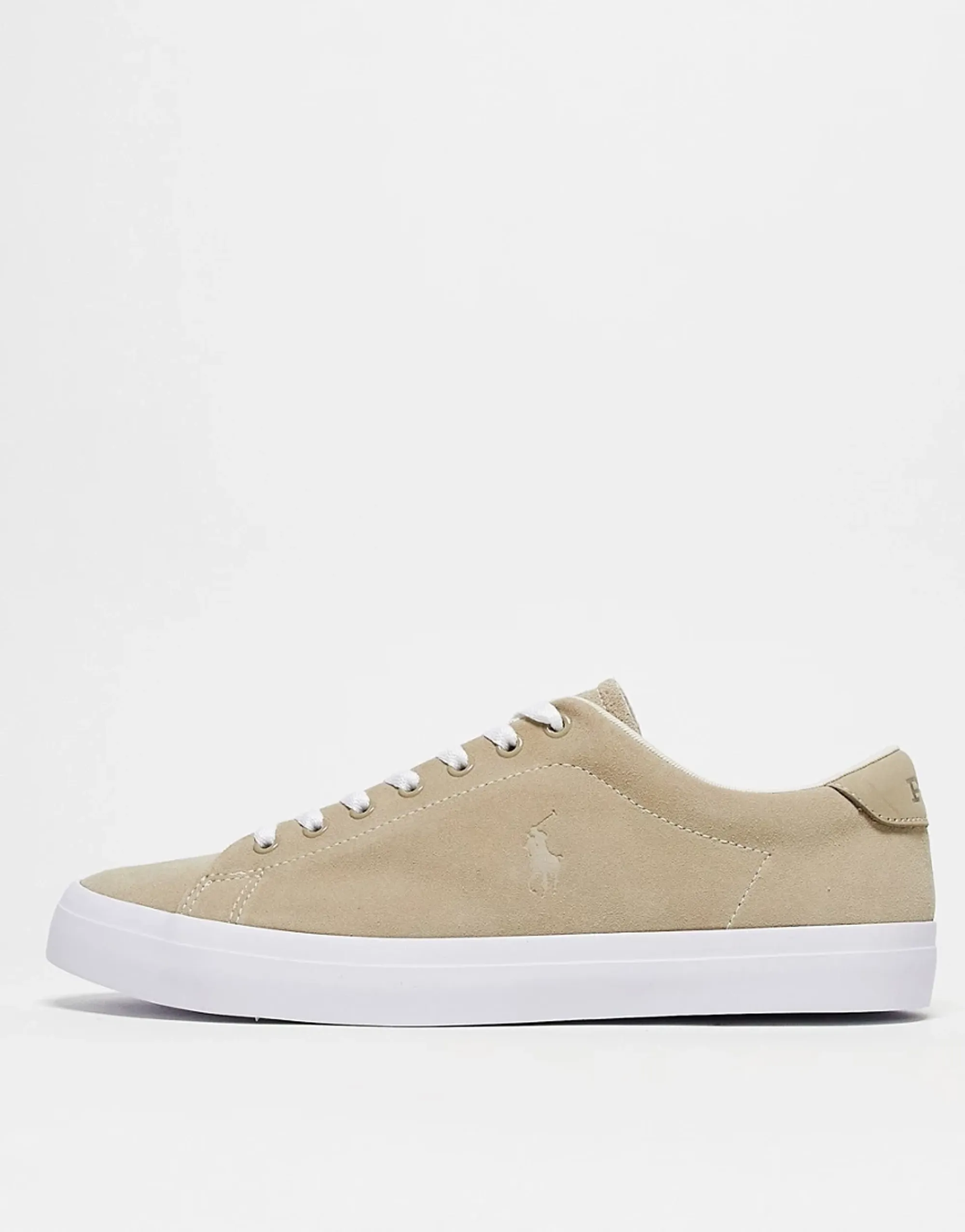 Polo Ralph Lauren suede longwood trainer in tan suede with pony