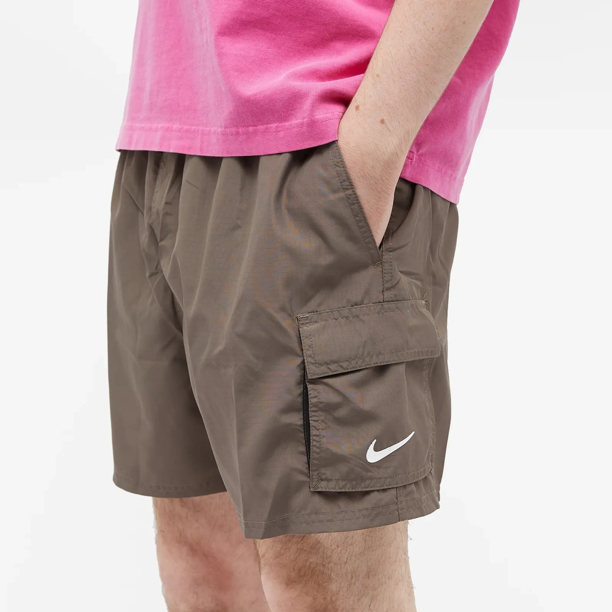 Nike Swimming Explore Volley Cargo 5 inch swim shorts in olive green