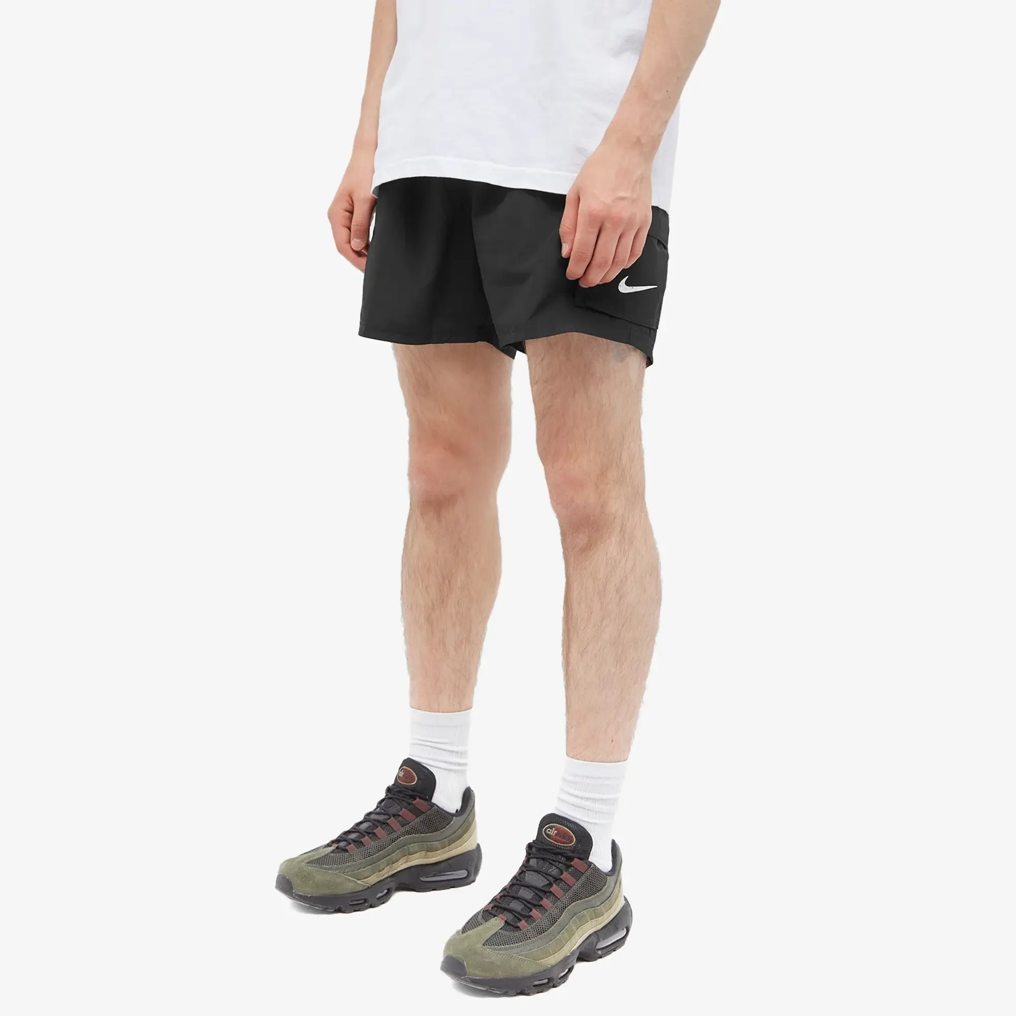 Nike Swimming Explore Volley Cargo 5 inch swim shorts in olive green