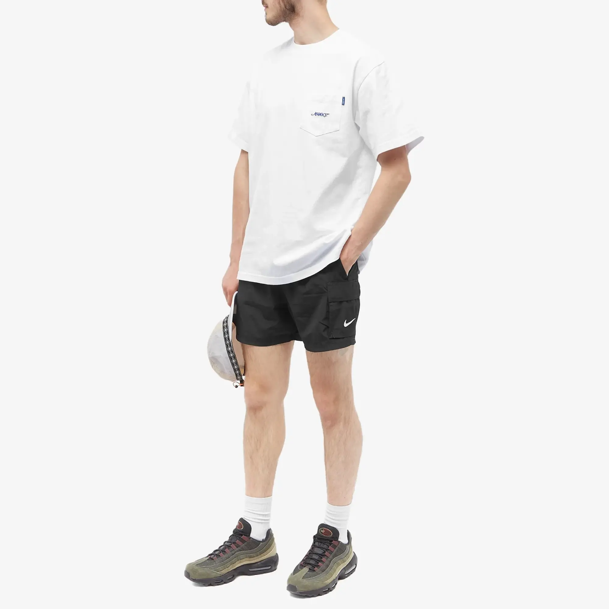 Nike Swimming Explore Volley Cargo 5 inch swim shorts in olive green