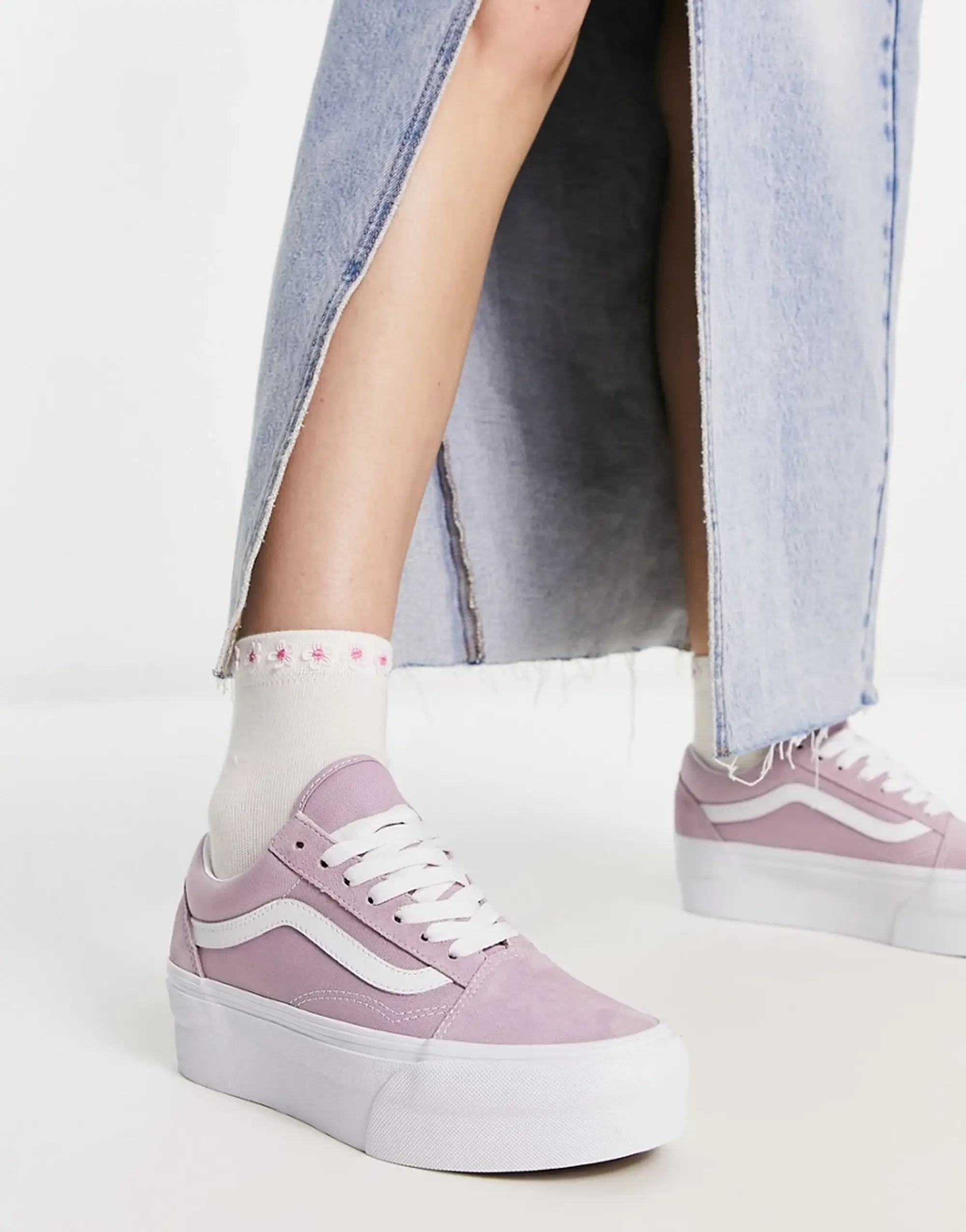 Vans Old Skool Stackform Trainers In Lilac Purple VN0A7Q5MBLT1 FOOTY.COM