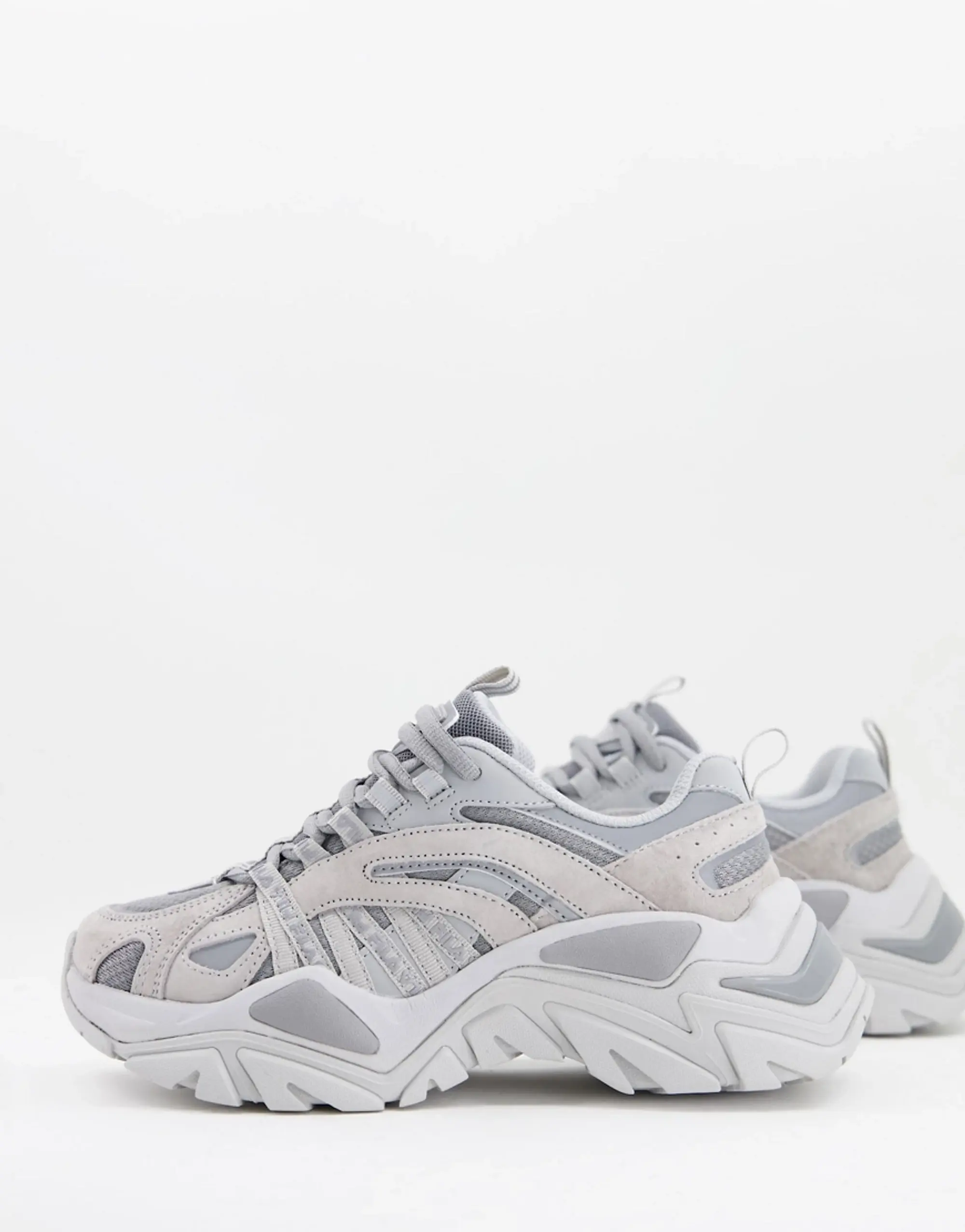 Grey fila trainers best sale