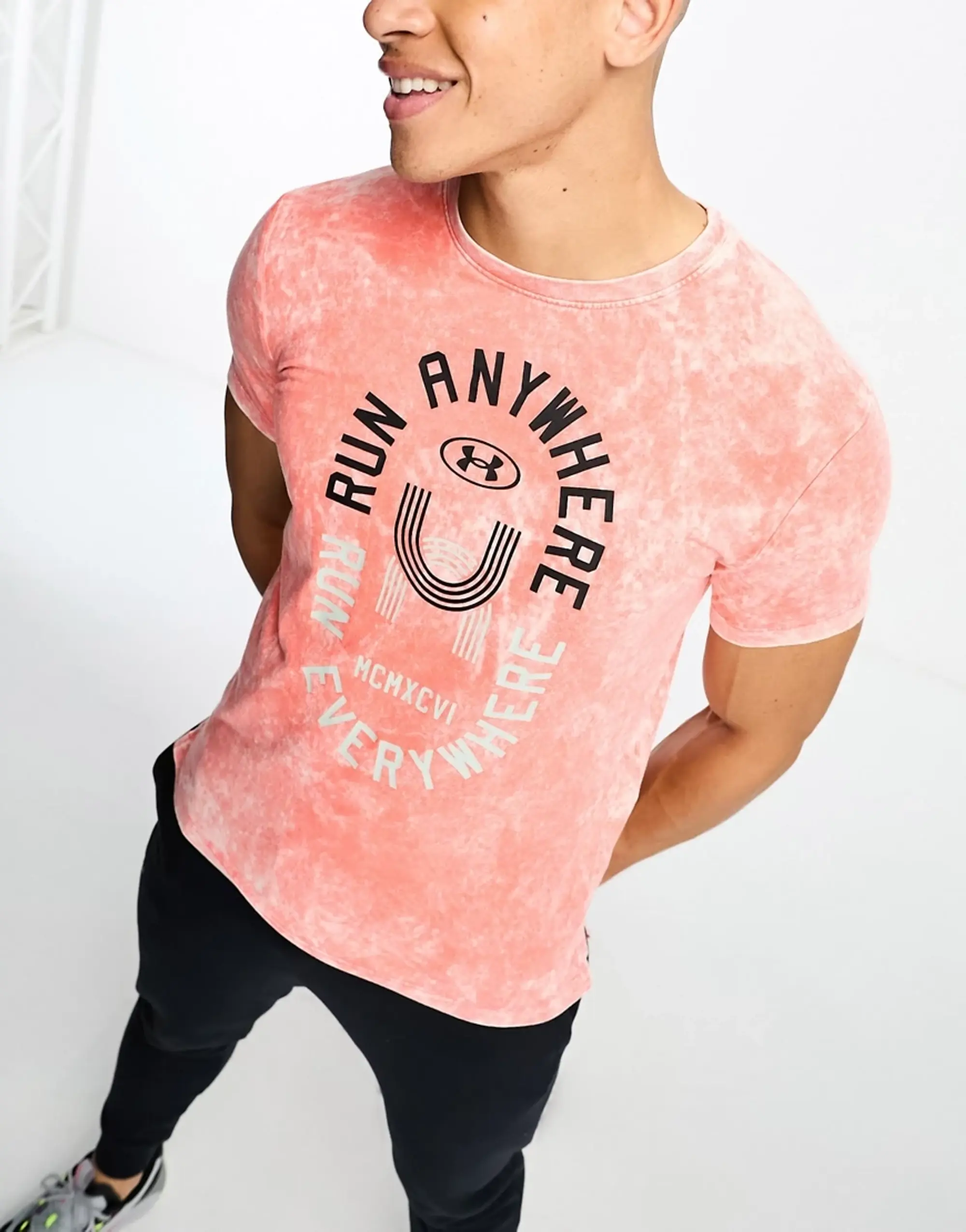 Under Armour Run Everywhere printed t-shirt in red