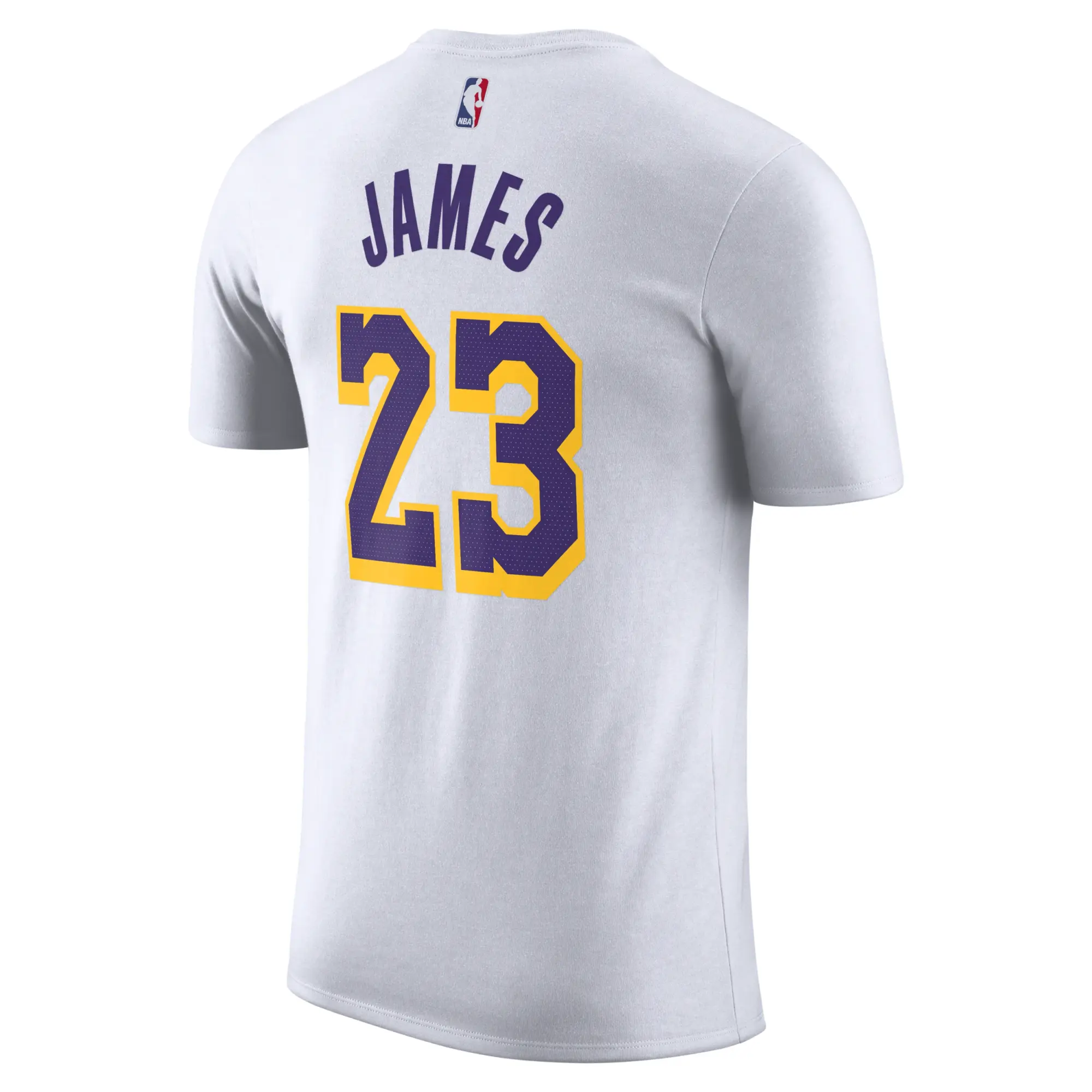 Nike Basketball NBA Unisex LA Lakers Lebron James essential graphic t-shirt in white