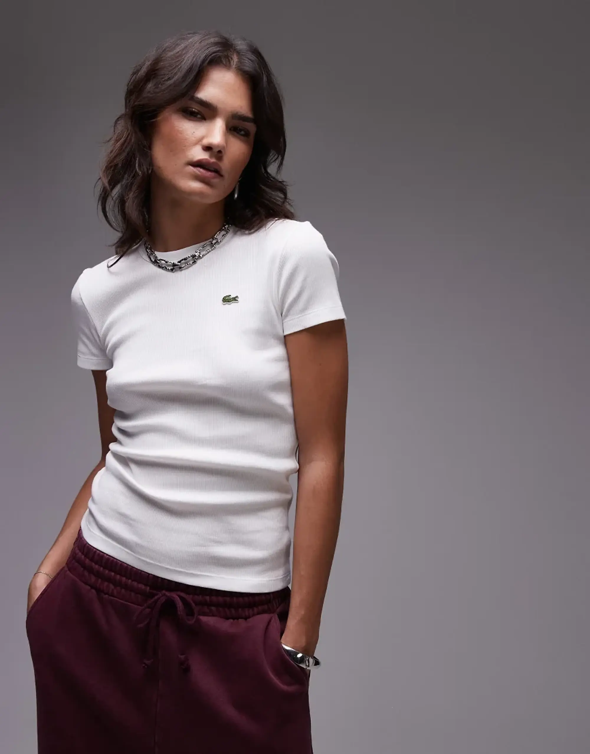 Lacoste SLIM FIT RIBBED COTTON T-SHIRT