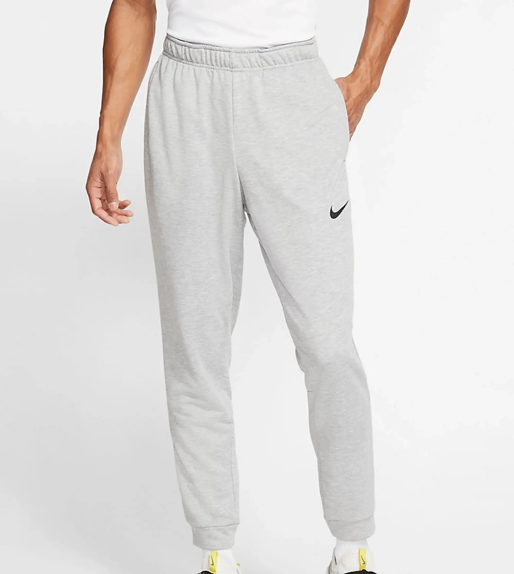 Nike Training Dri-Fit Tapered Fleece Joggers In Grey