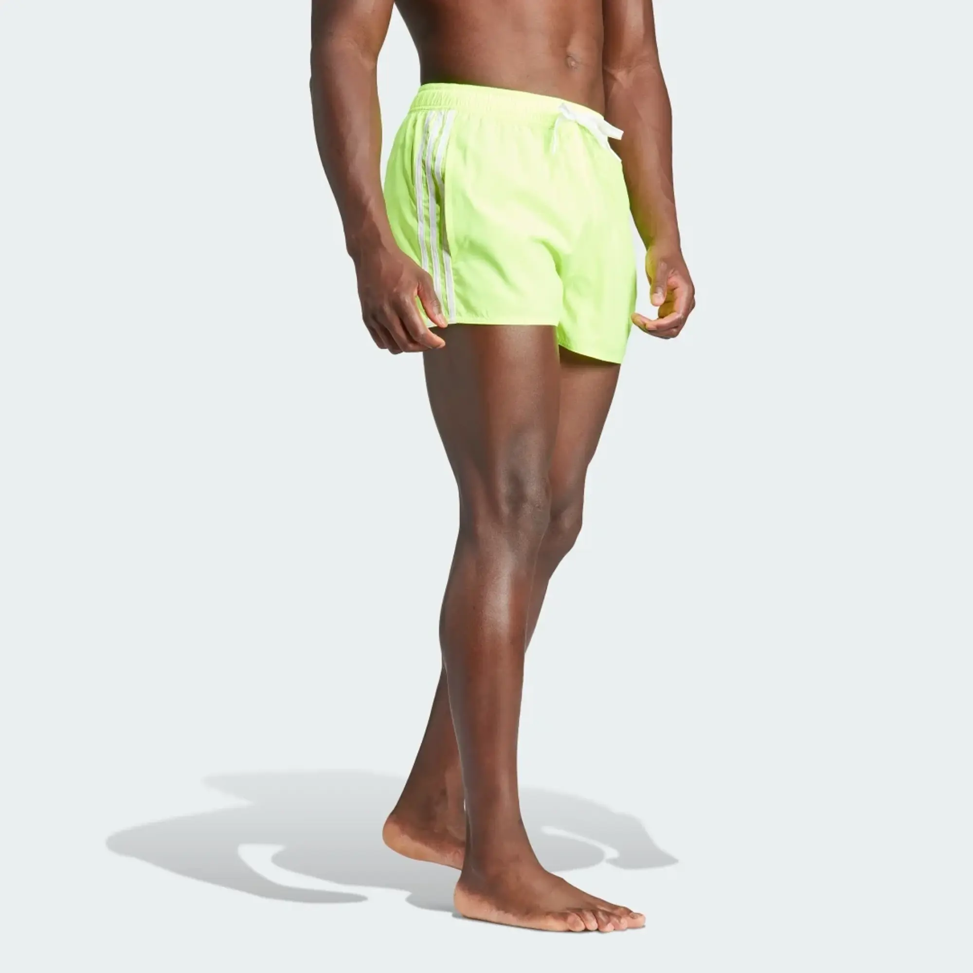 adidas 3-stripes CLX short-length swim shorts in green