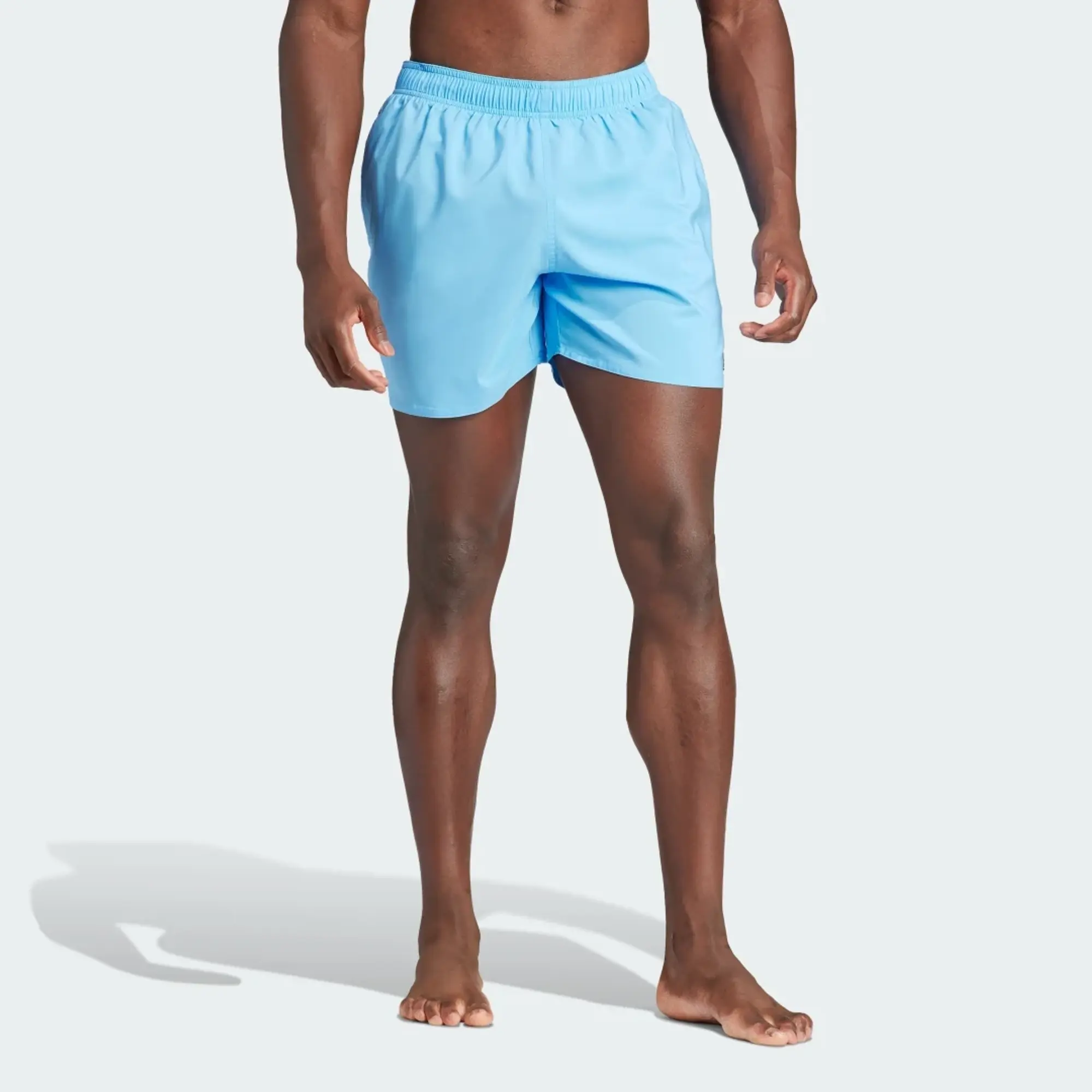 adidas Solid CLX short-length swim shorts in light blue