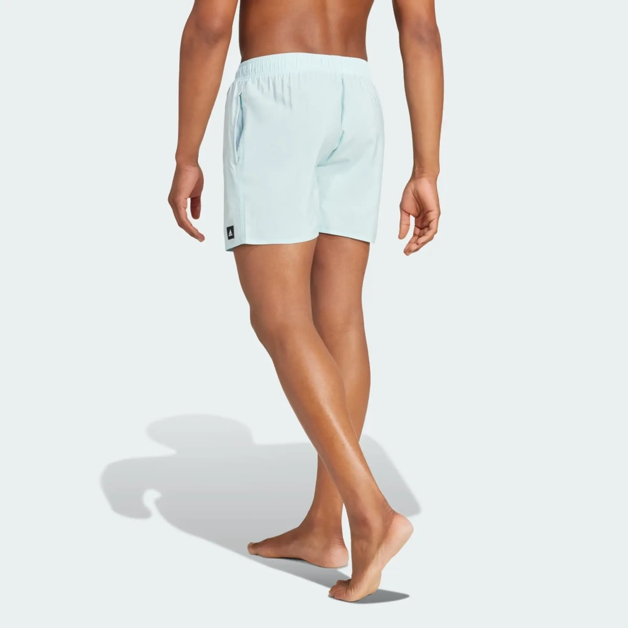 adidas Solid CLX short-length swim shorts in light blue