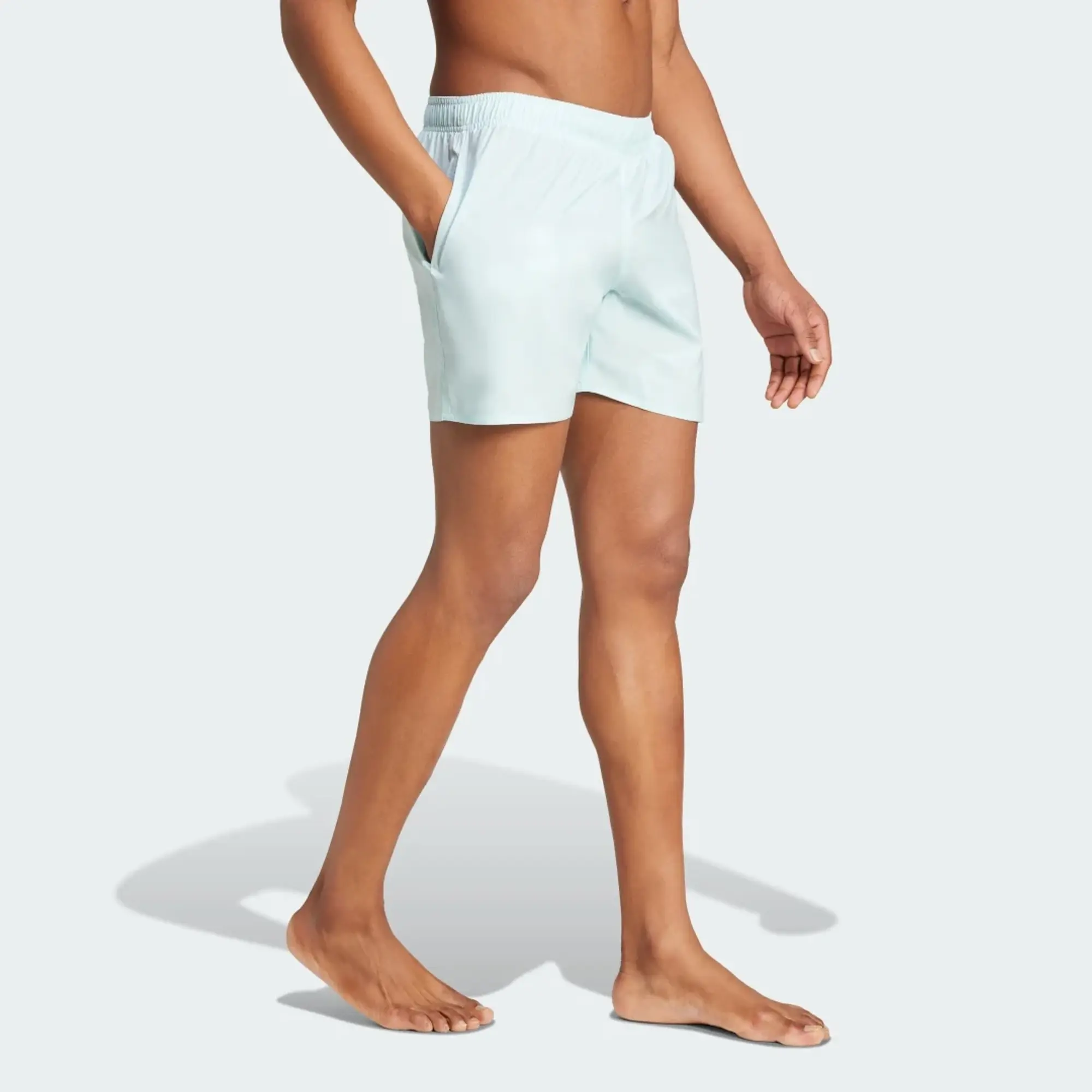 adidas Solid CLX short-length swim shorts in light blue