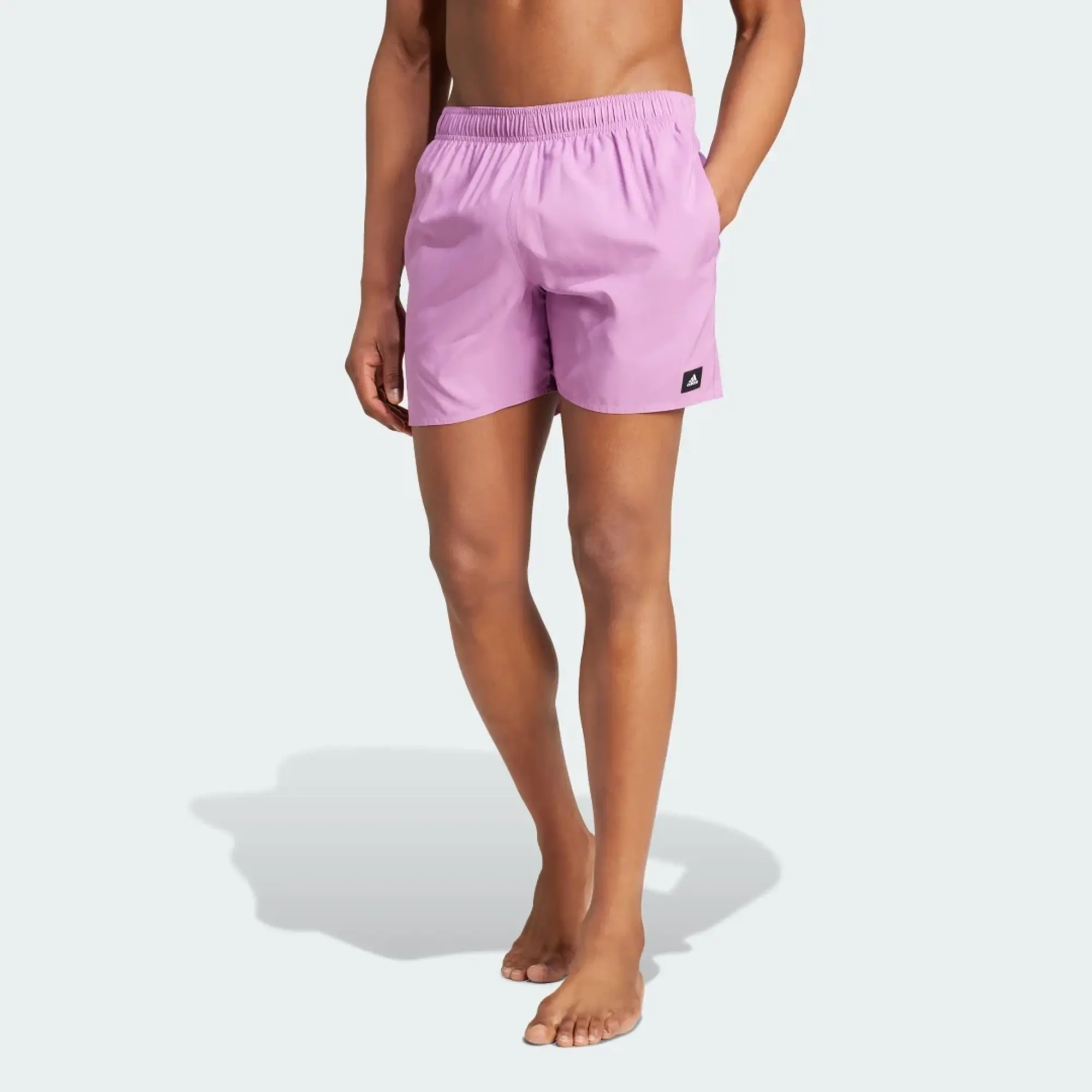 adidas Solid CLX short-length swim shorts in light blue