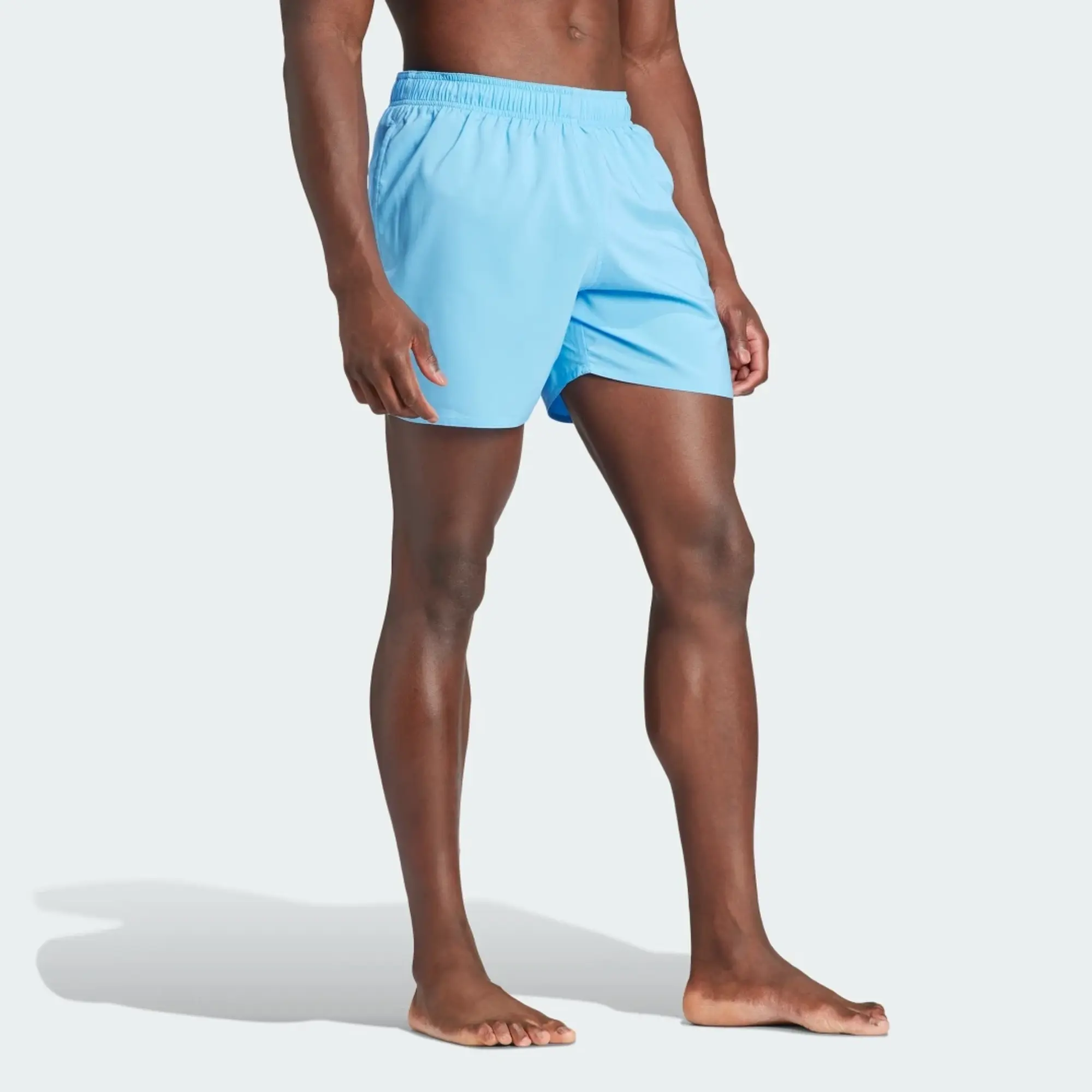 adidas Solid CLX short-length swim shorts in light blue