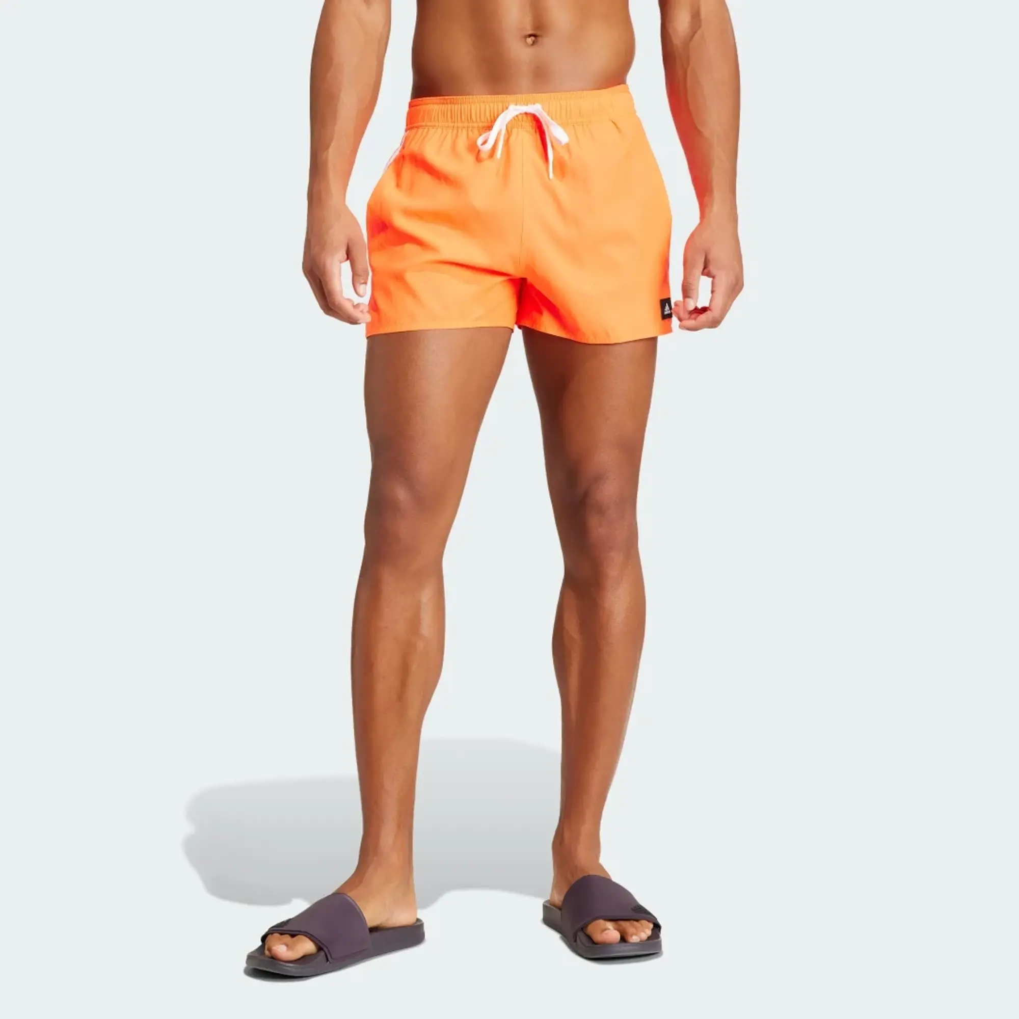 adidas 3-stripes CLX Very-short-length swim shorts in red