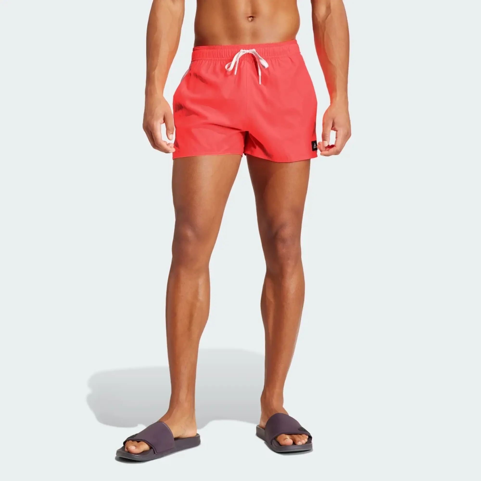 adidas 3-stripes CLX Very-short-length swim shorts in red