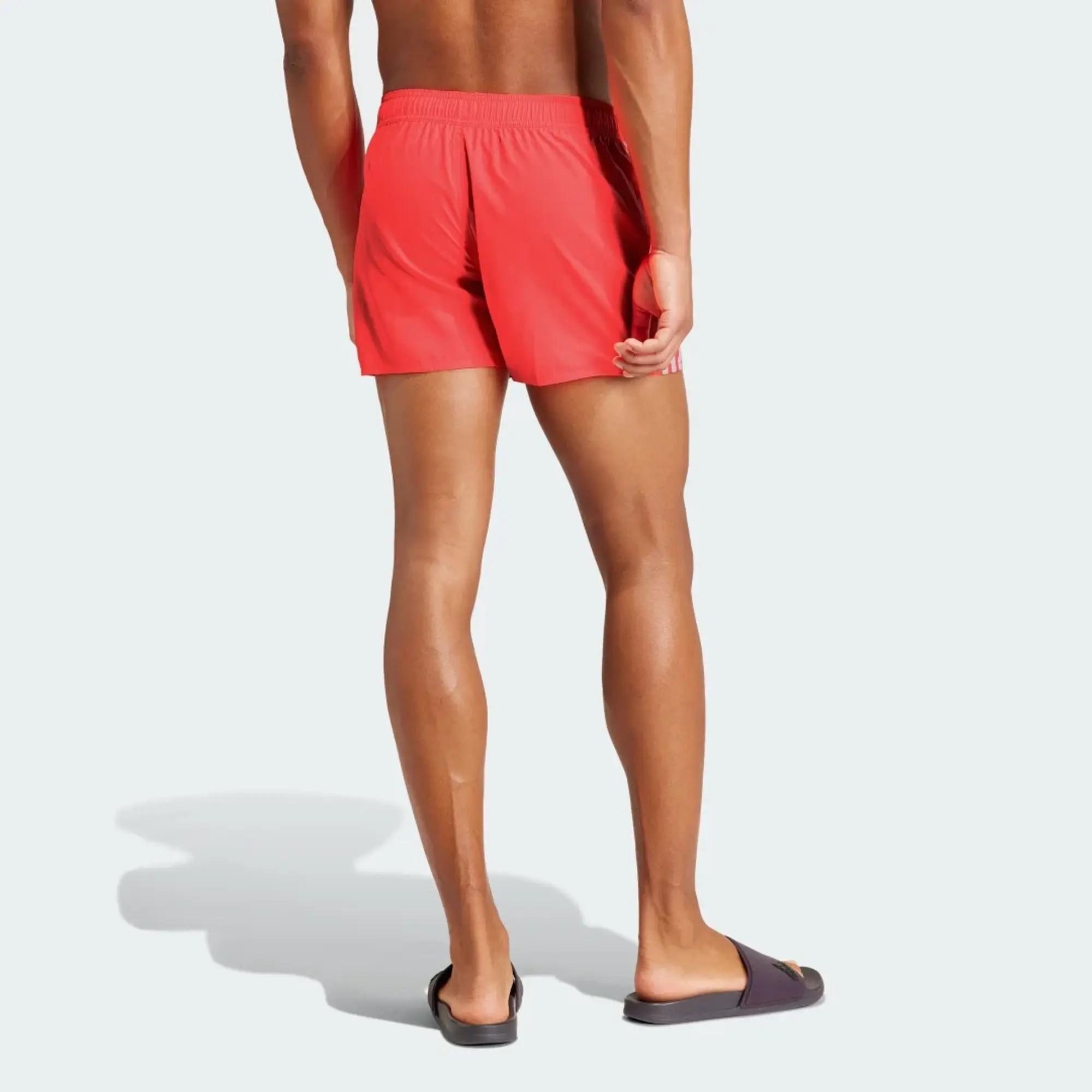 adidas 3-stripes CLX Very-short-length swim shorts in red
