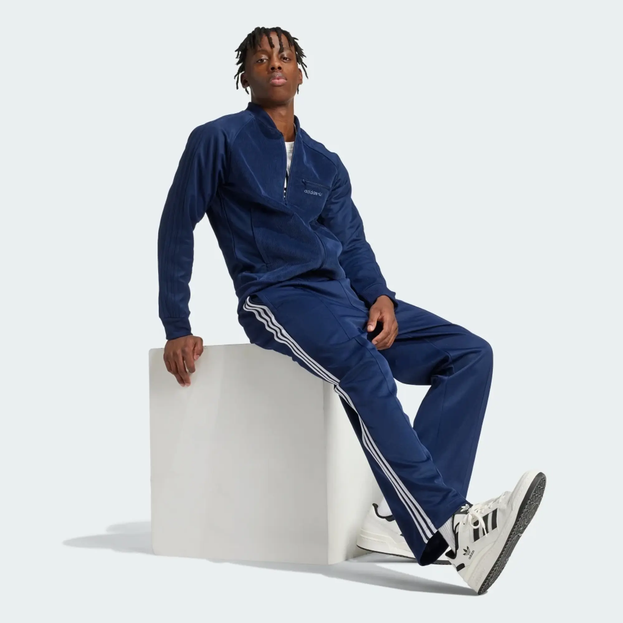 adidas Originals Adicolor Baggy Firebird Track Pants, Navy