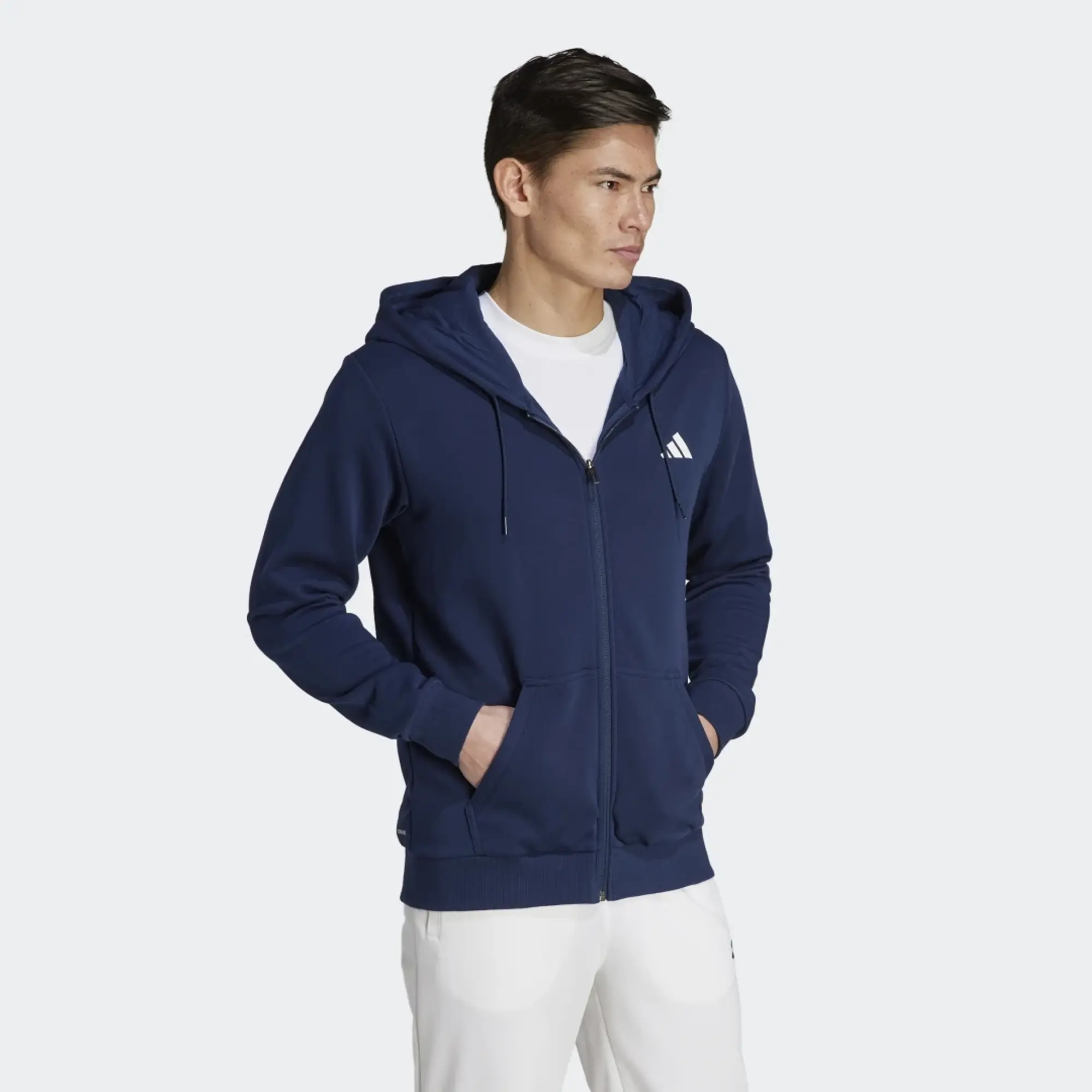 Adidas Club Tennis Teamwear Full-Zip Hoodie In White
