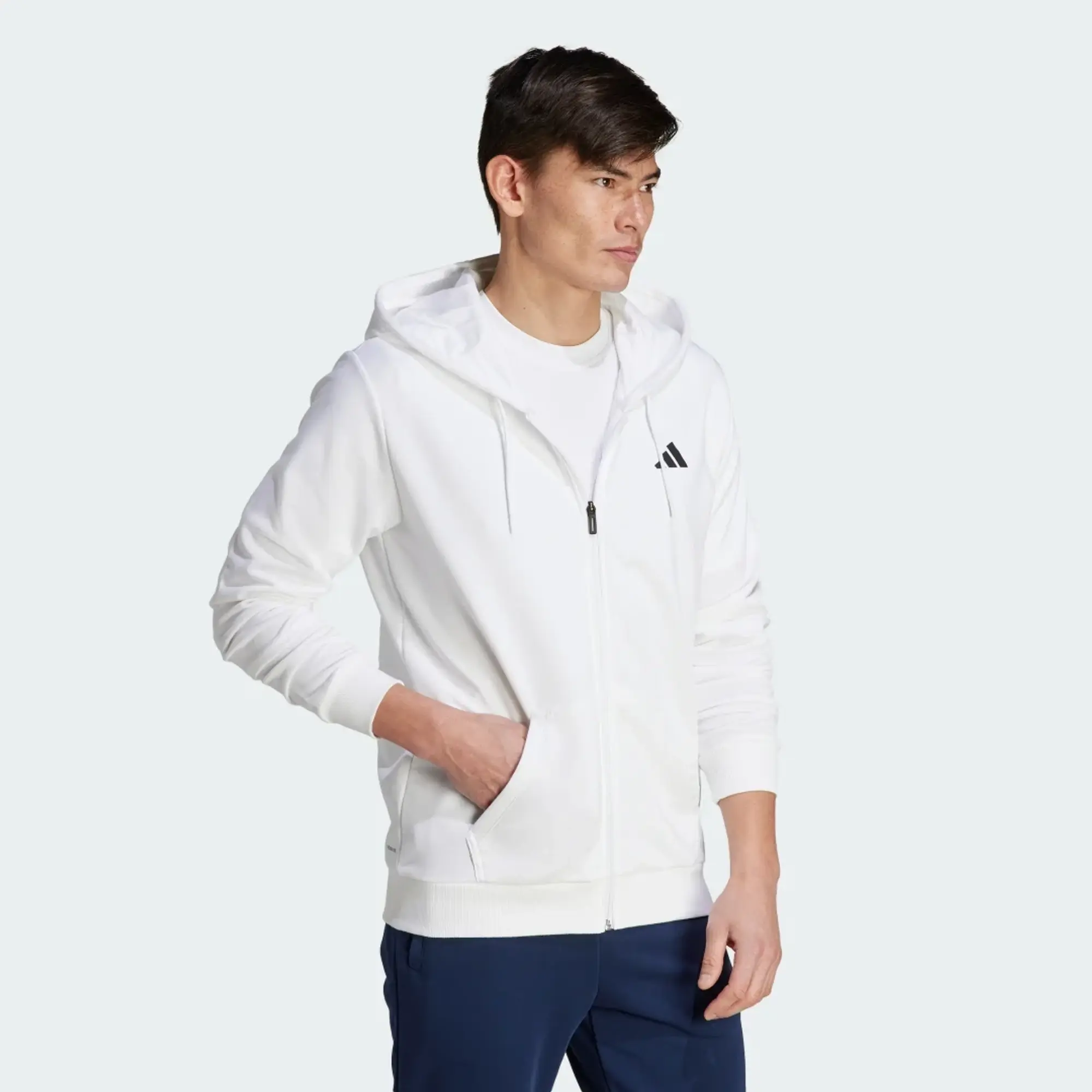 Adidas Club Tennis Teamwear Full-Zip Hoodie In White