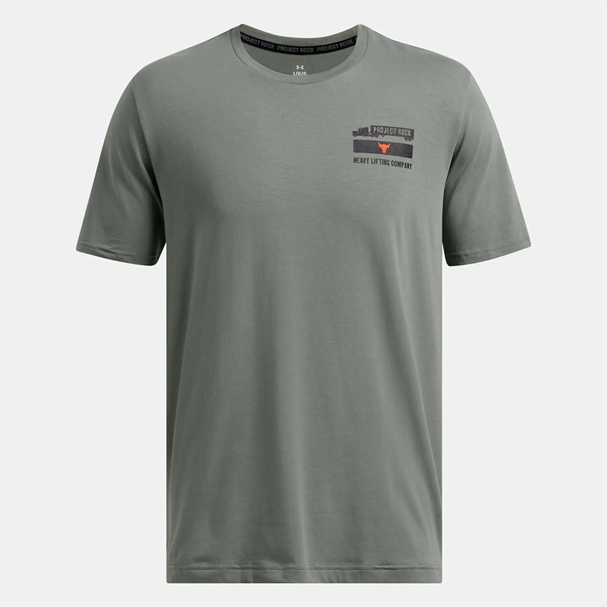 Under Armour Men's Project Rock Tools Of The Trade Short Sleeve Clay Green / Team Orange / Black XXL