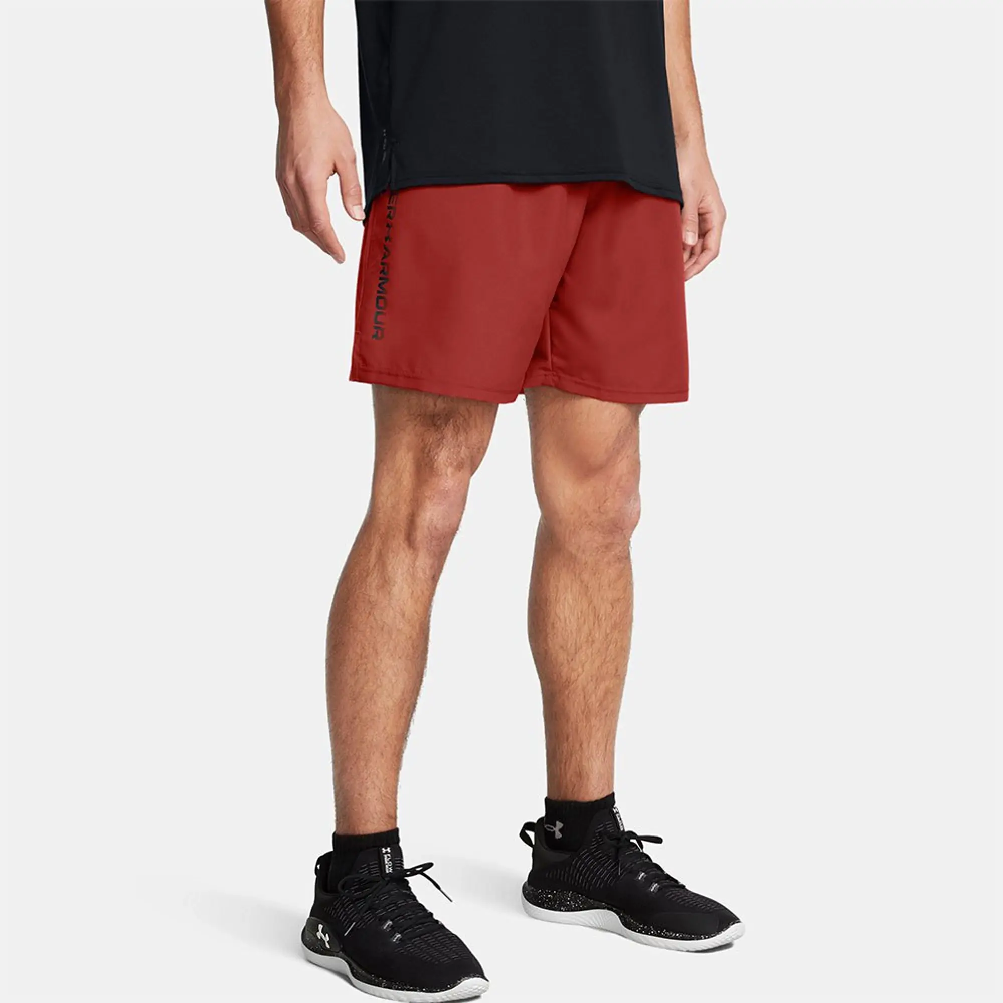 Men's  Under Armour  Tech™ Woven Wordmark Shorts Earthen Orange / Black L