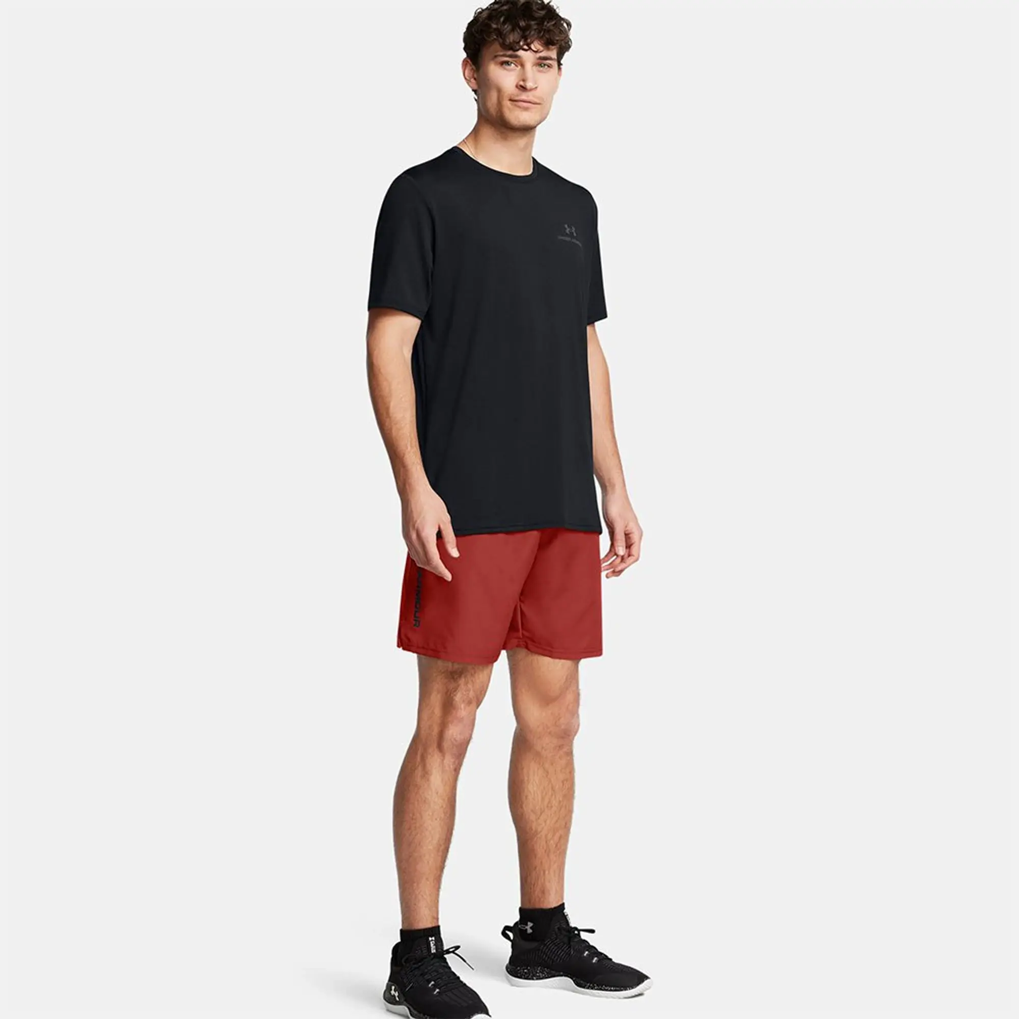 Men's  Under Armour  Tech™ Woven Wordmark Shorts Earthen Orange / Black L