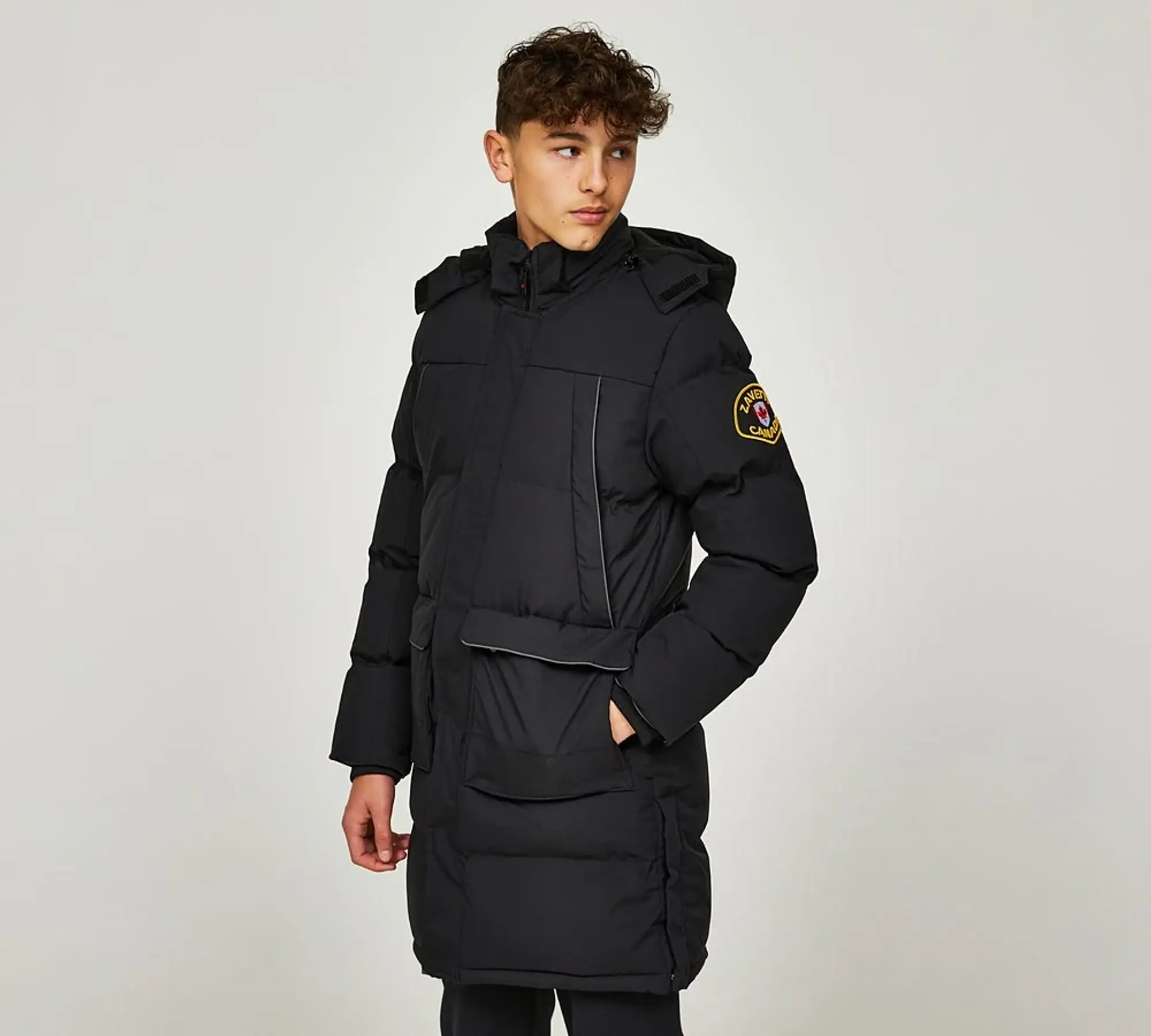 Zavetti Canada Junior Mazzanti Longline Puffer Jacket - Black - Size L/B - Black