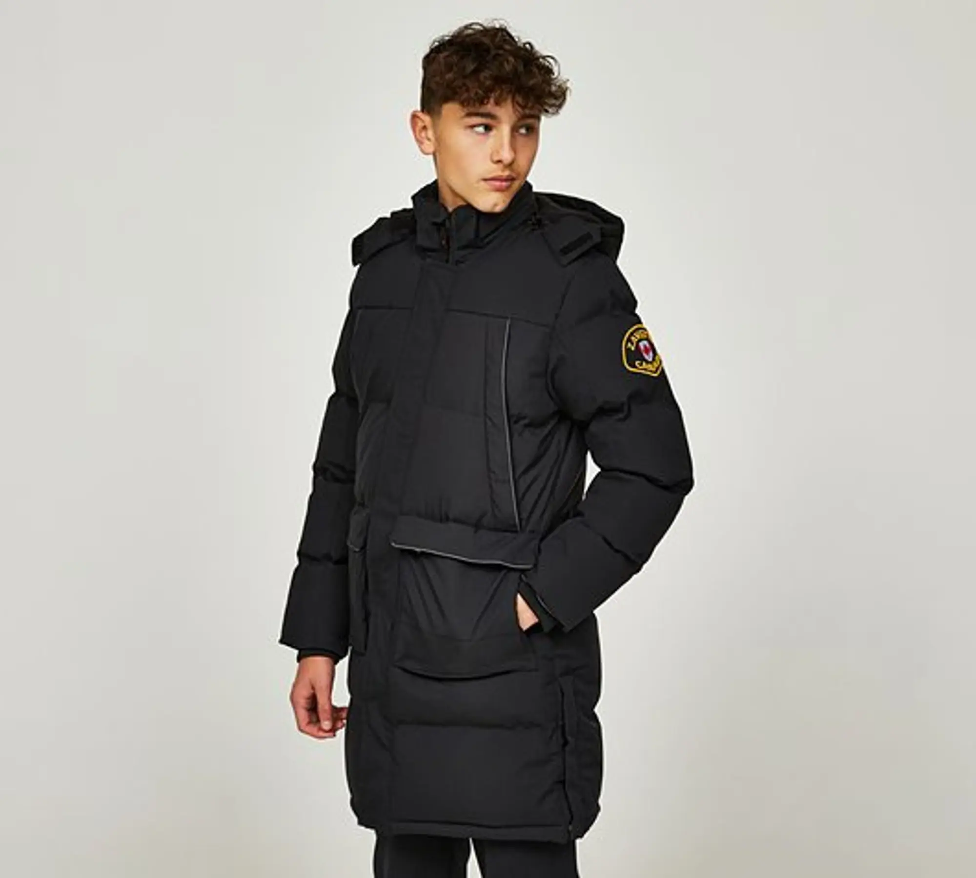 Zavetti Canada Junior Mazzanti Longline Puffer Jacket - Black - Size L/B - Black