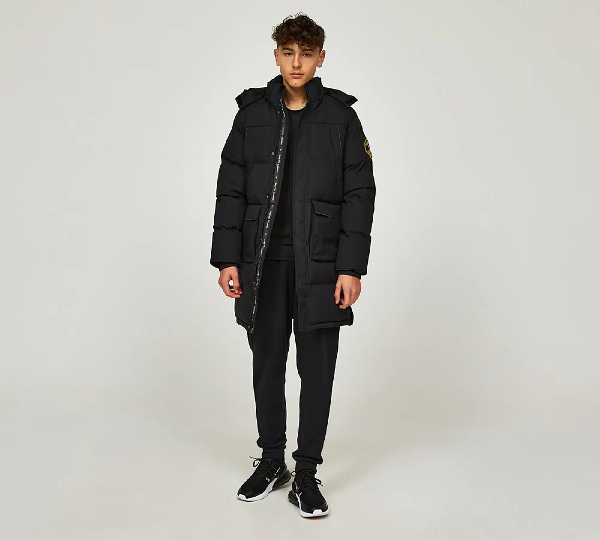 Zavetti Canada Junior Mazzanti Longline Puffer Jacket - Black - Size L/B - Black